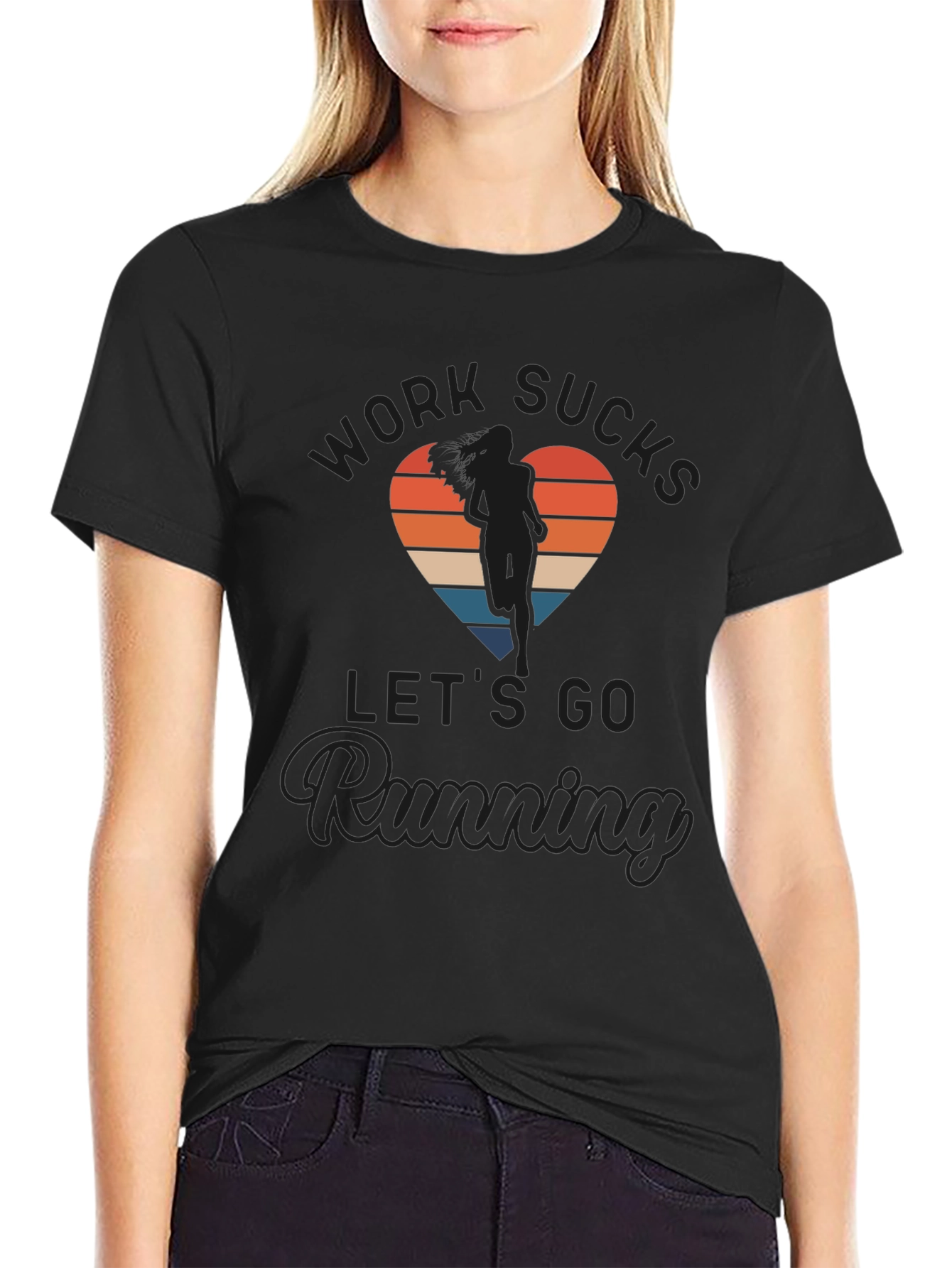 Work Sucks Lets Go Running T-Shirt