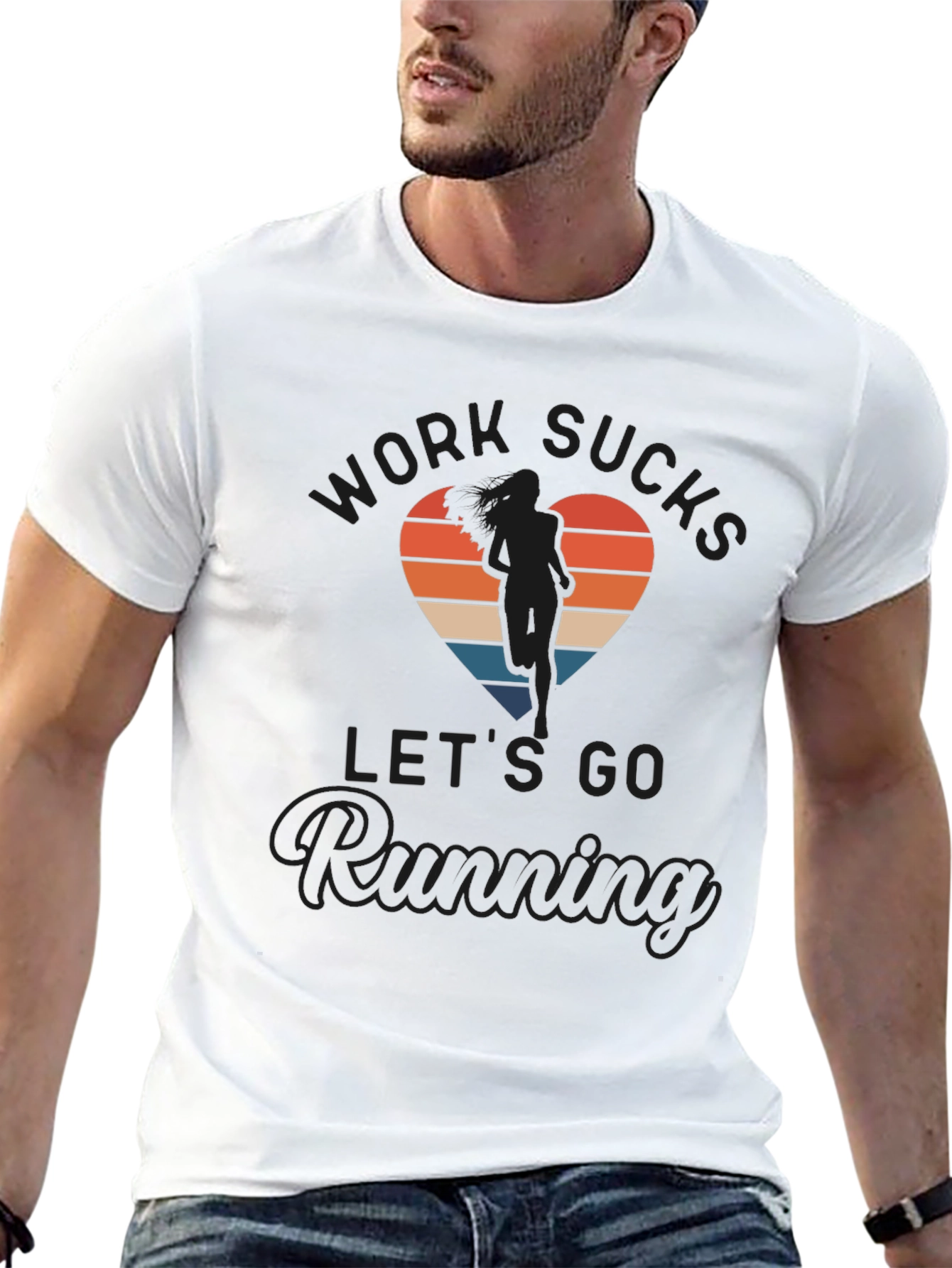Work Sucks Lets Go Running T-Shirt