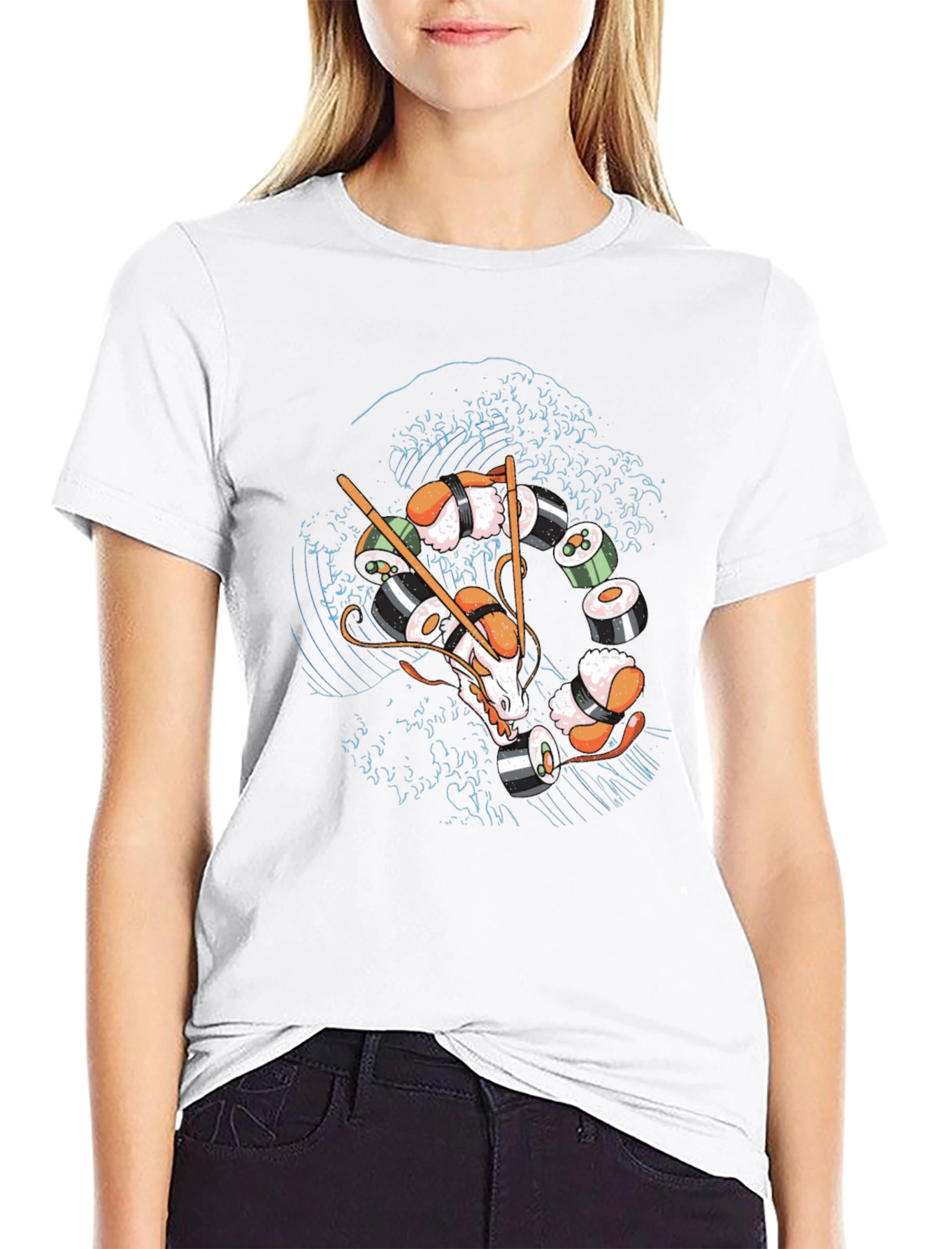 Sushi Dragon T-Shirt - Unique Graphic Tee