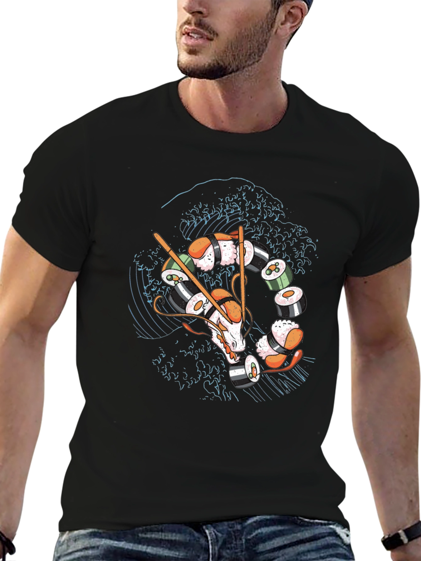 Sushi Dragon T-Shirt - Unique Graphic Tee