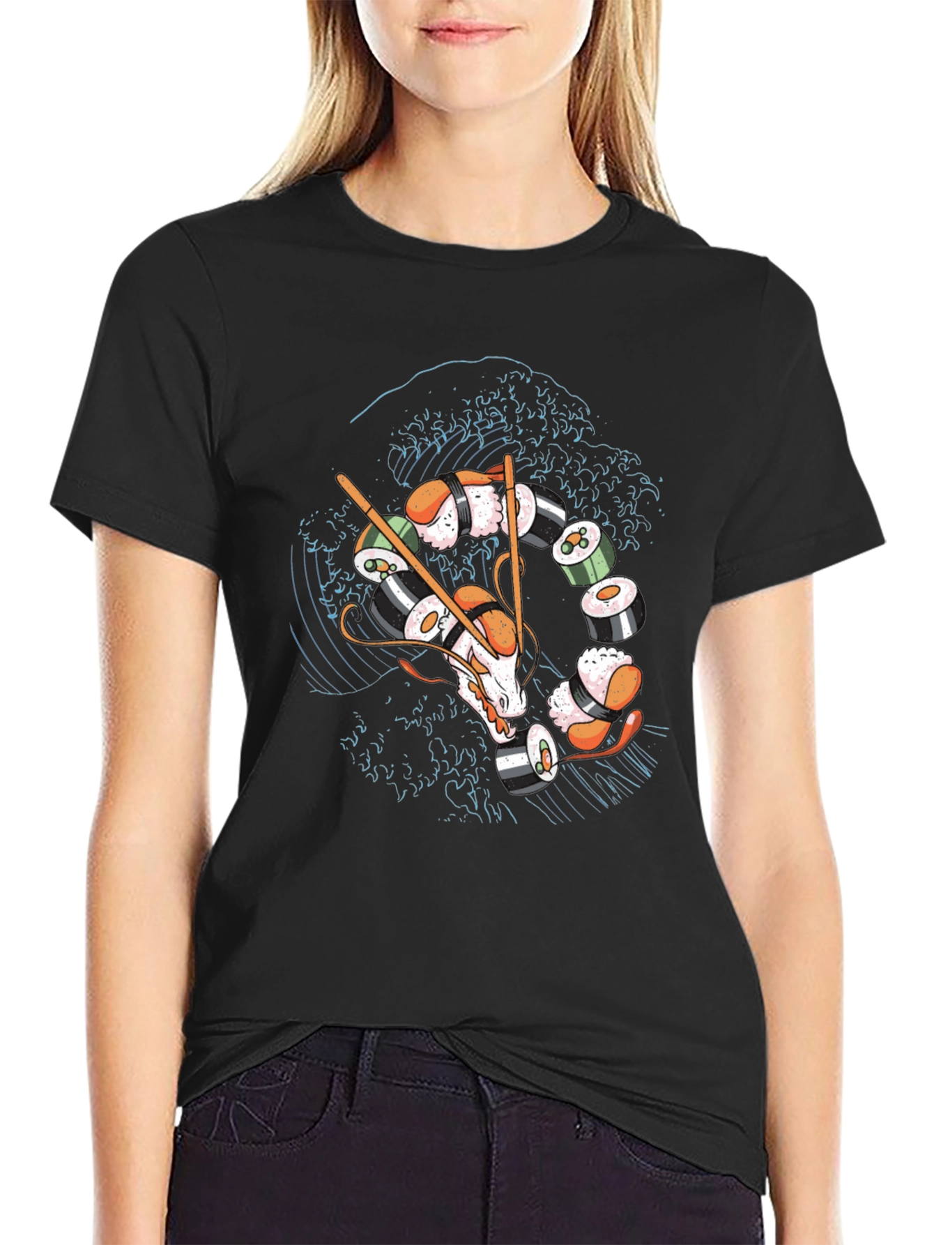 Sushi Dragon T-Shirt - Unique Graphic Tee
