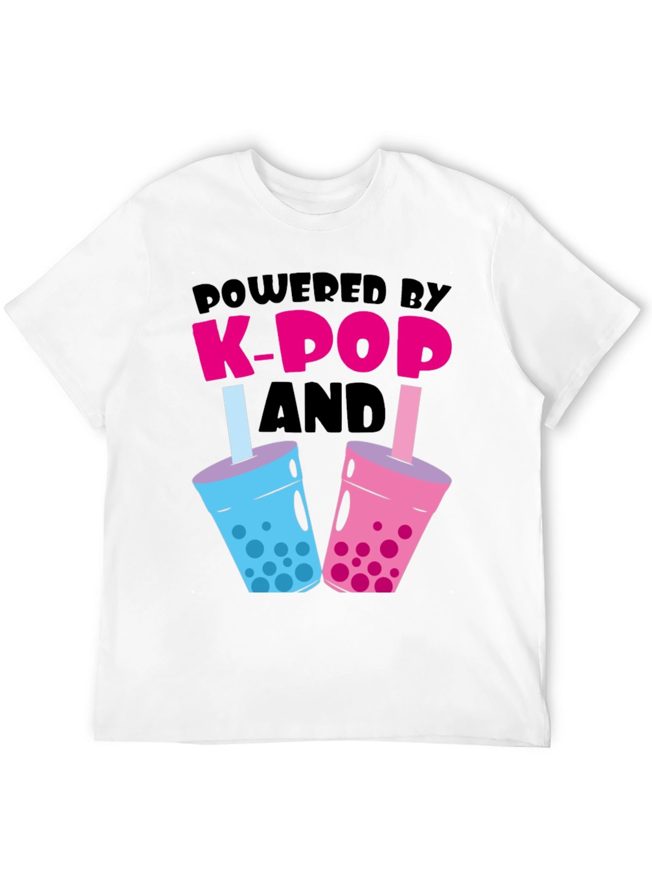 Powered by K-Pop and Boba Black T-Shirt