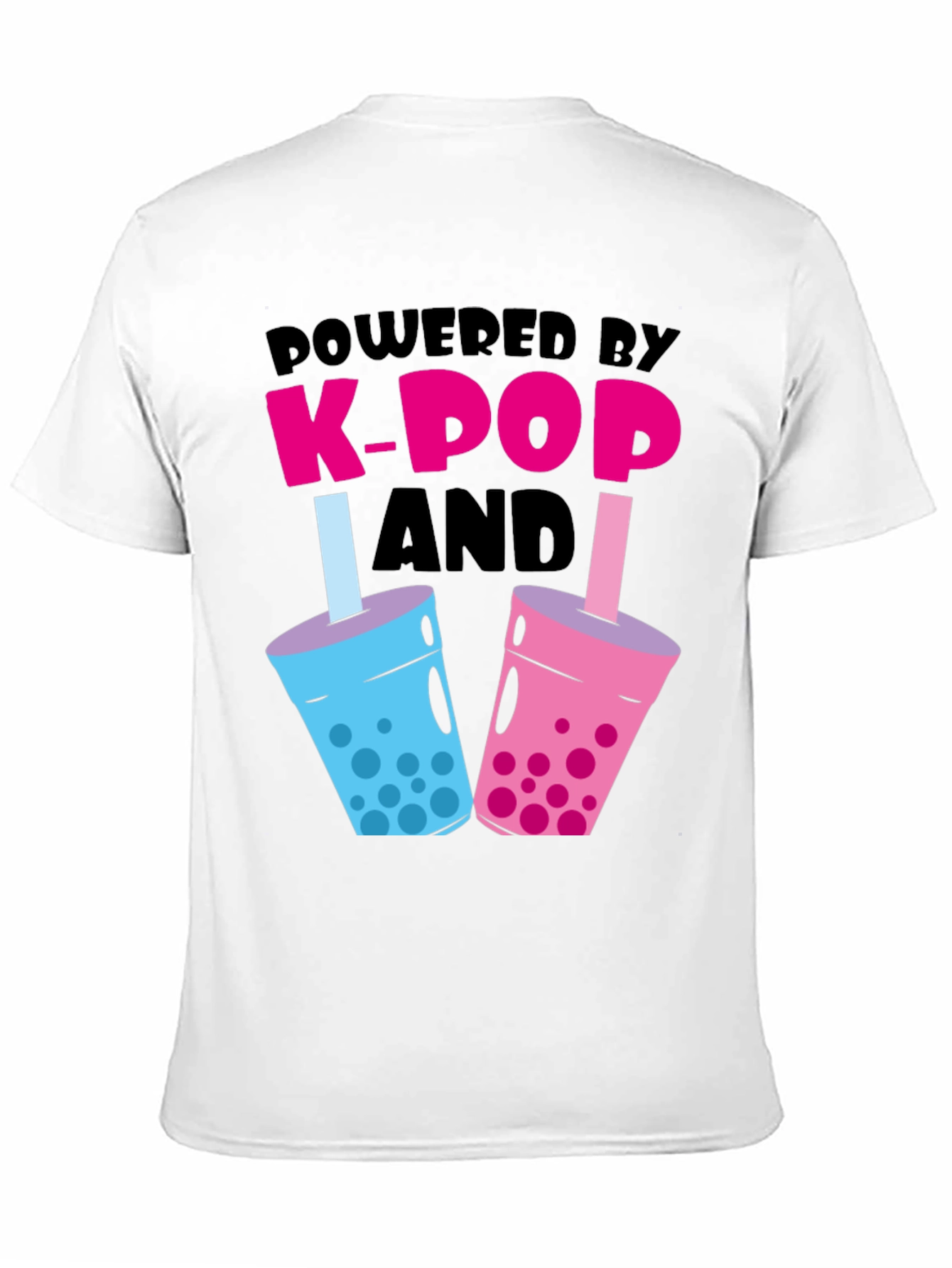Powered by K-Pop and Boba Black T-Shirt