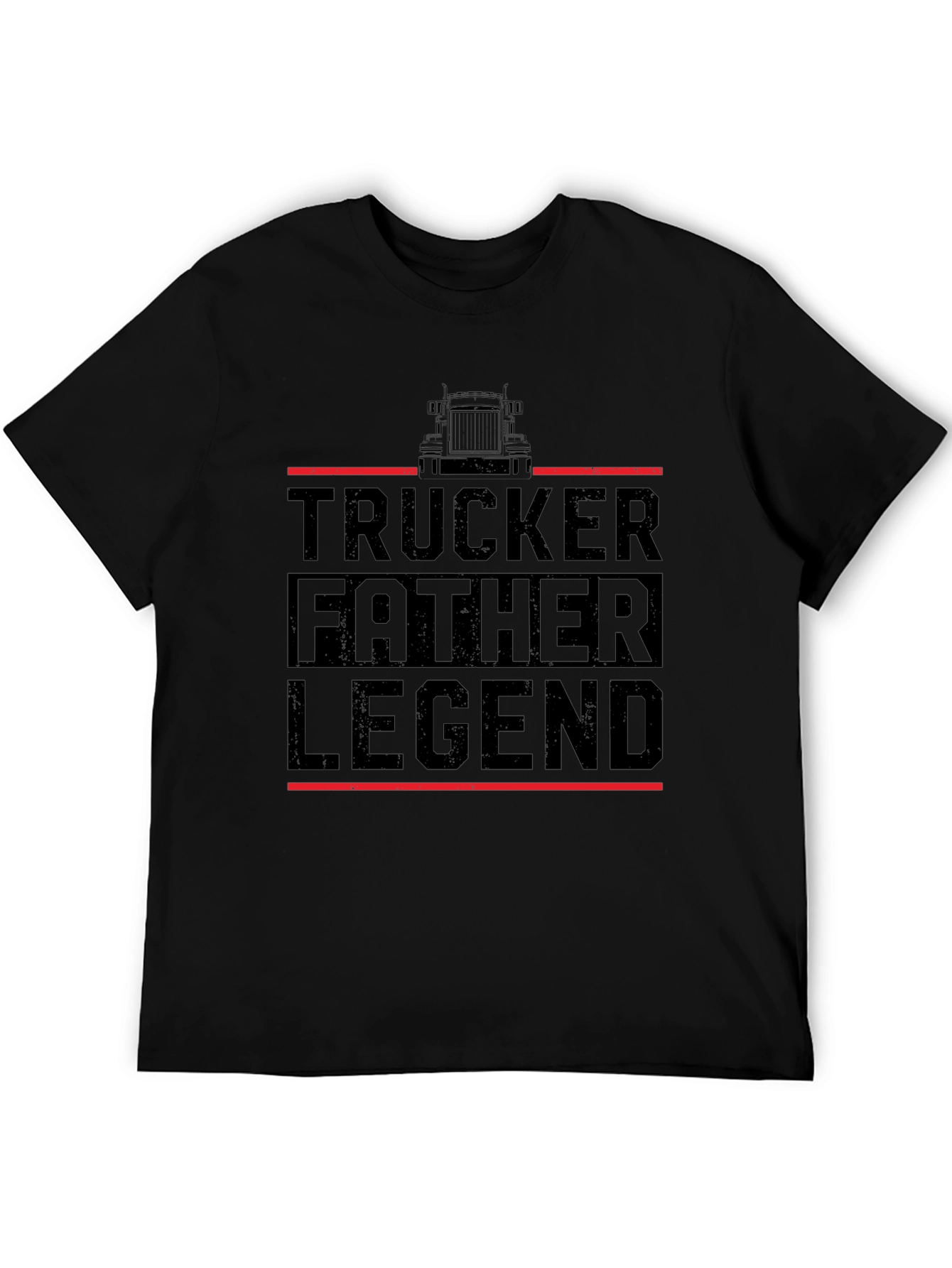 Trucker Father Legend T-Shirt - Black Graphic Tee