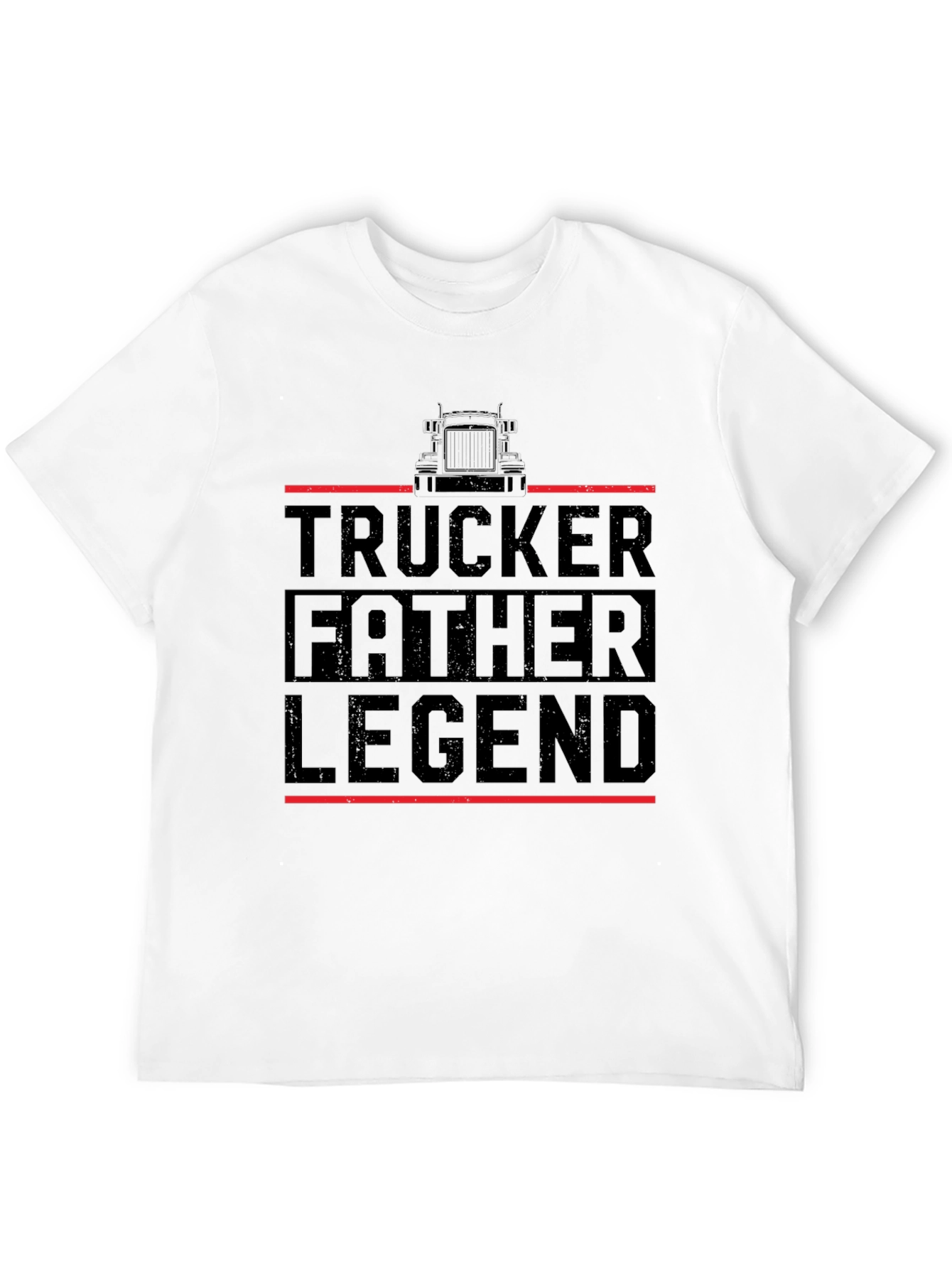 Trucker Father Legend T-Shirt - Black Graphic Tee
