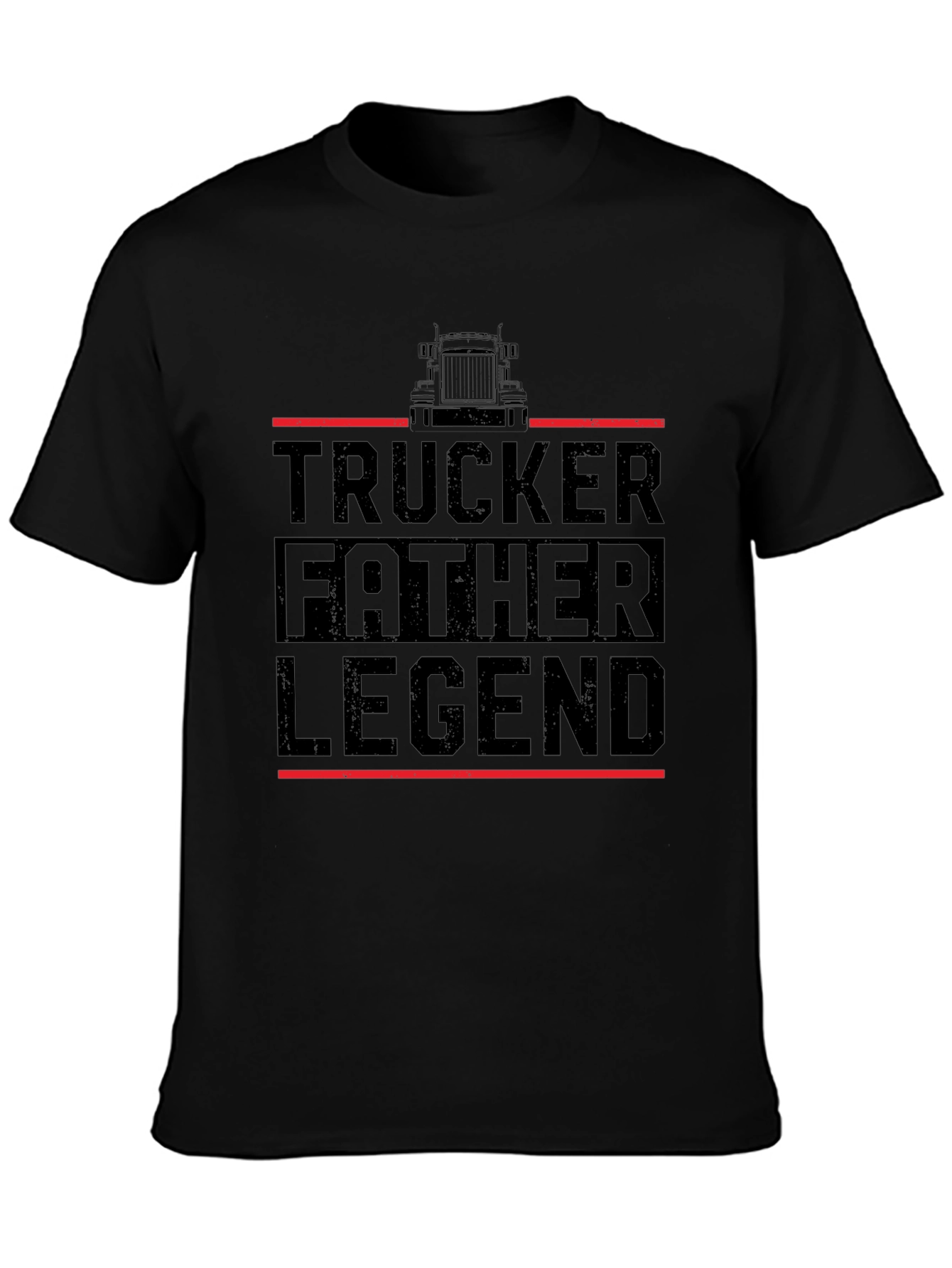 Trucker Father Legend T-Shirt - Black Graphic Tee
