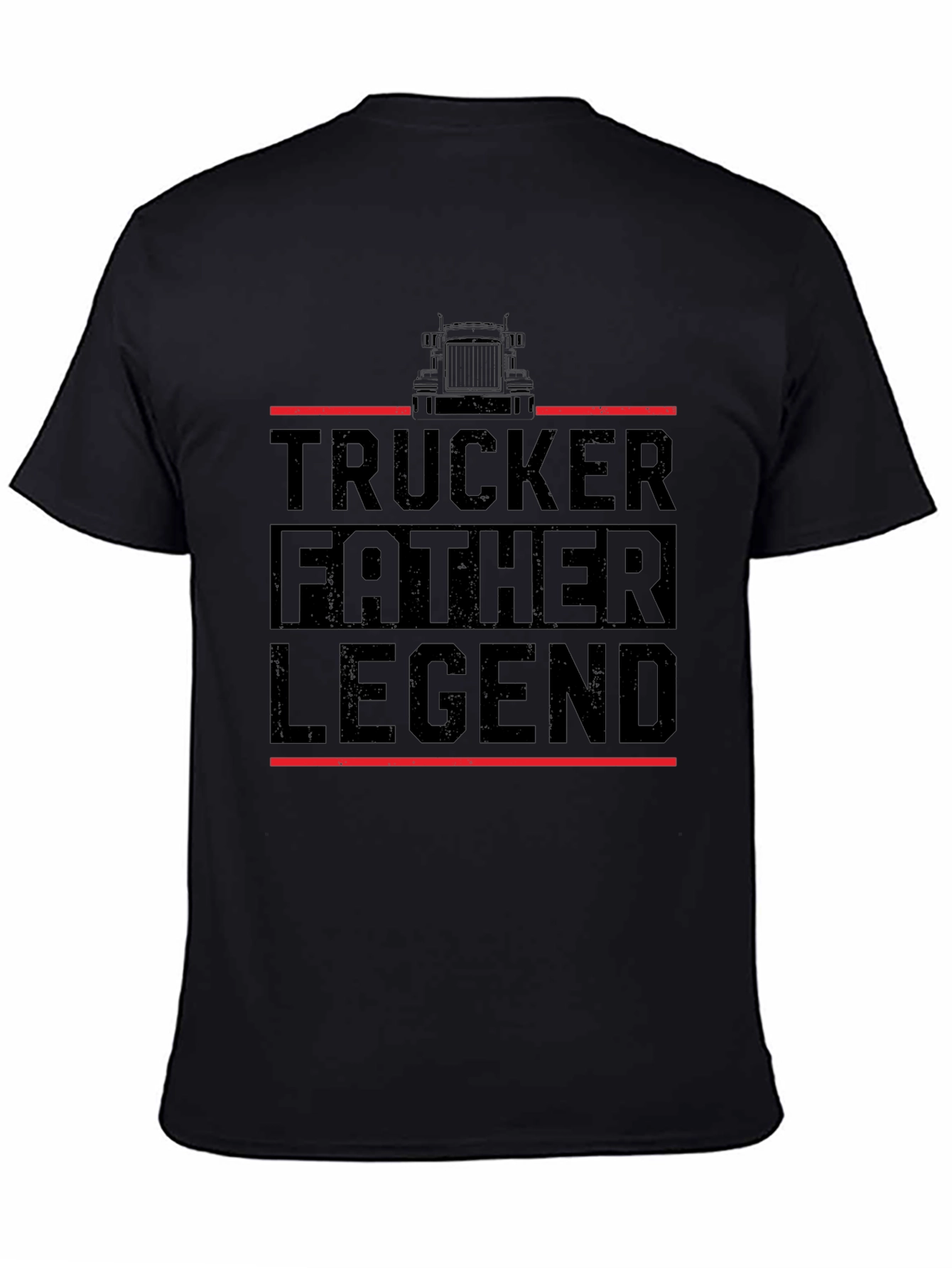 Trucker Father Legend T-Shirt - Black Graphic Tee