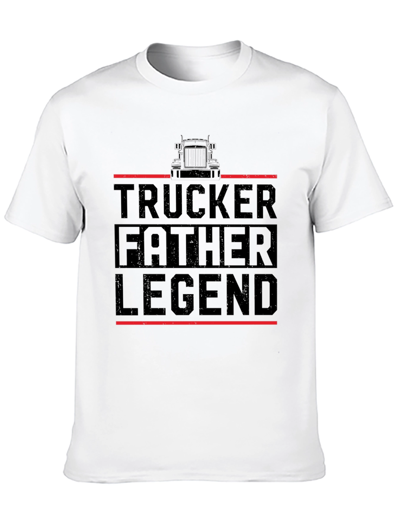 Trucker Father Legend T-Shirt - Black Graphic Tee