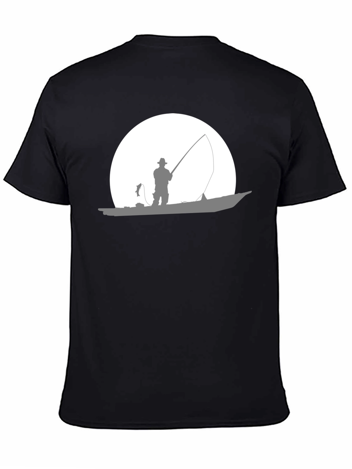 Fishing Silhouette T-Shirt - Black
