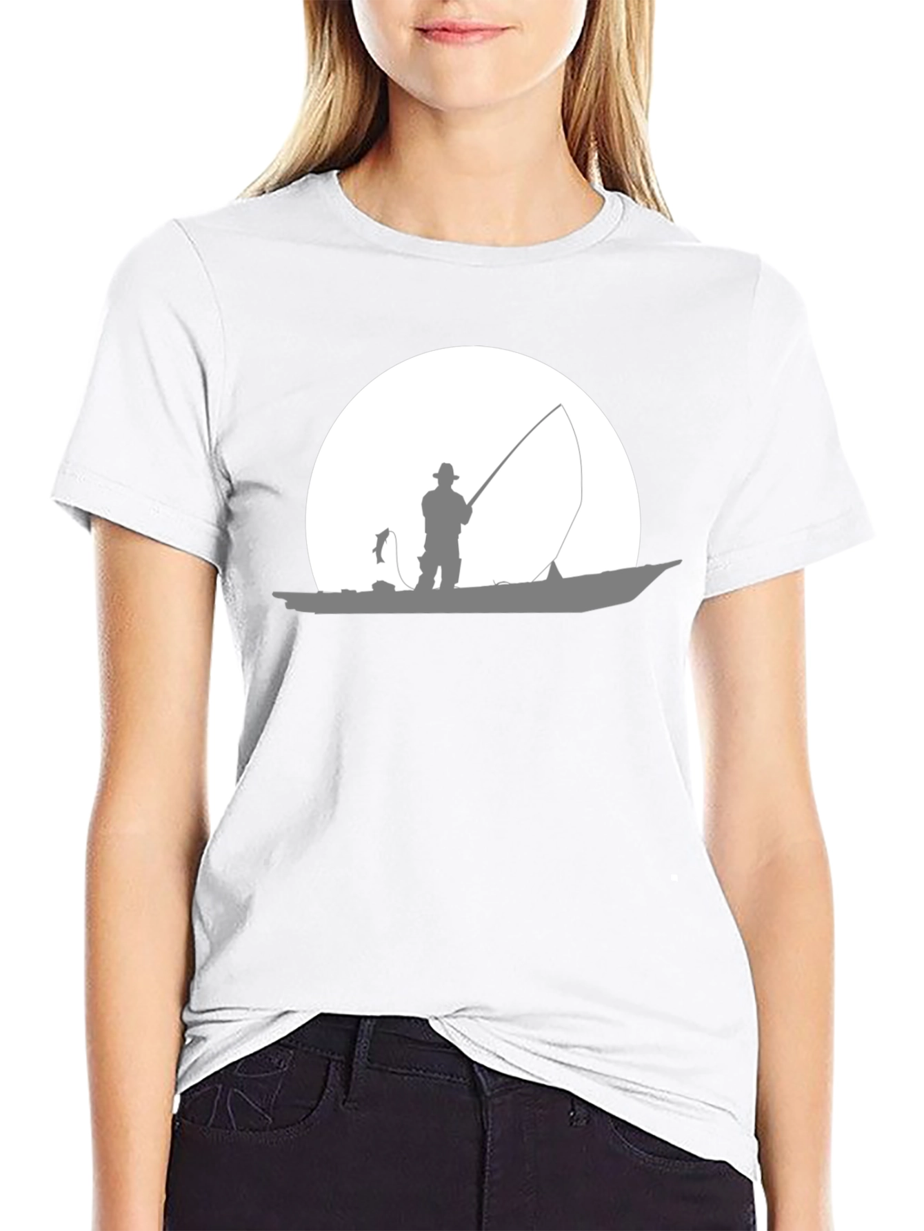 Fishing Silhouette T-Shirt - Black