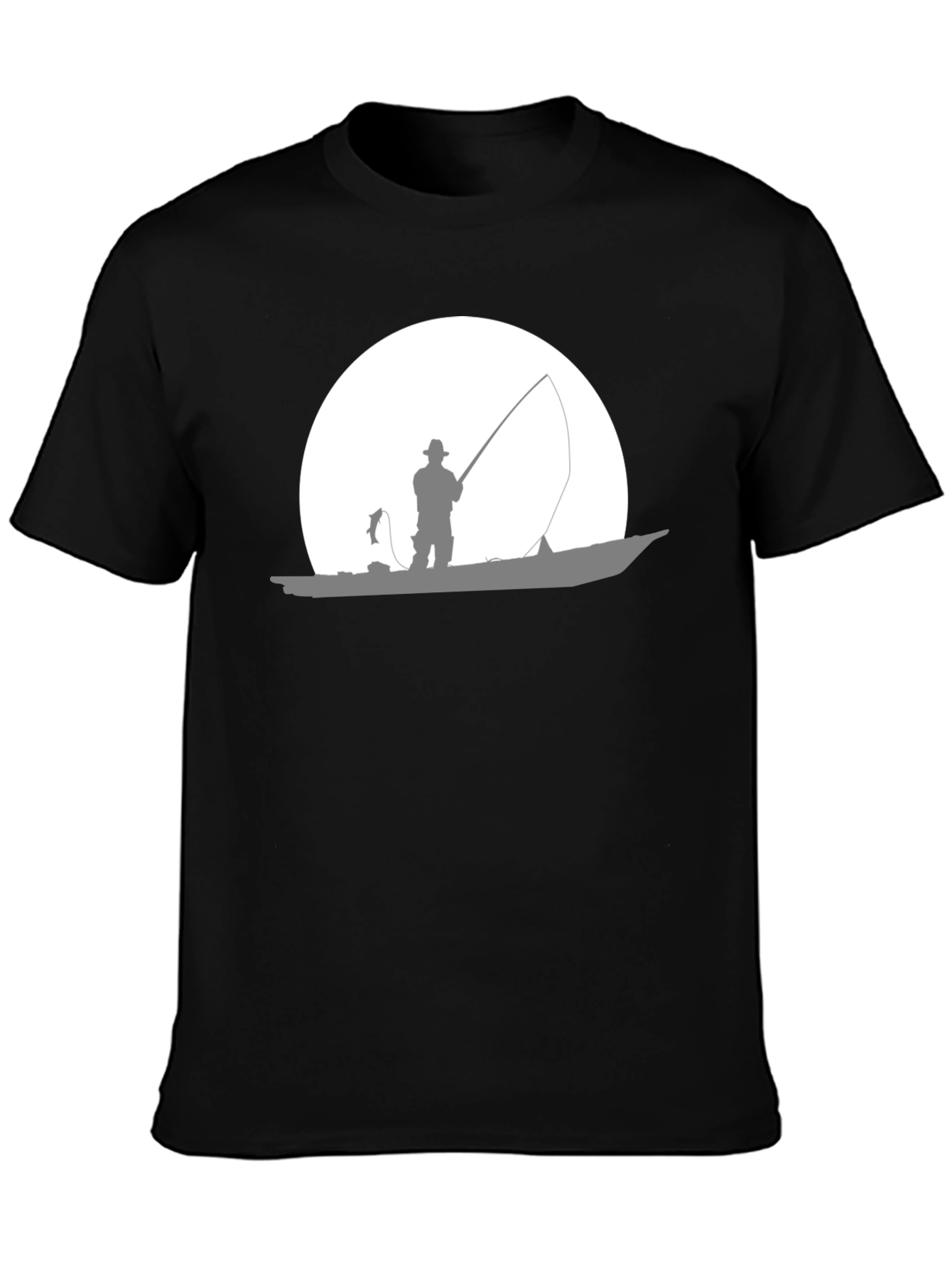 Fishing Silhouette T-Shirt - Black