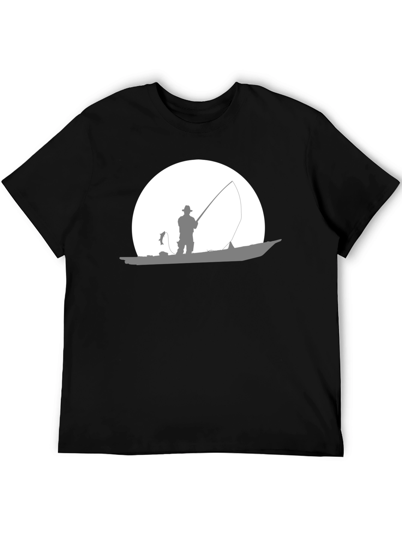 Fishing Silhouette T-Shirt - Black