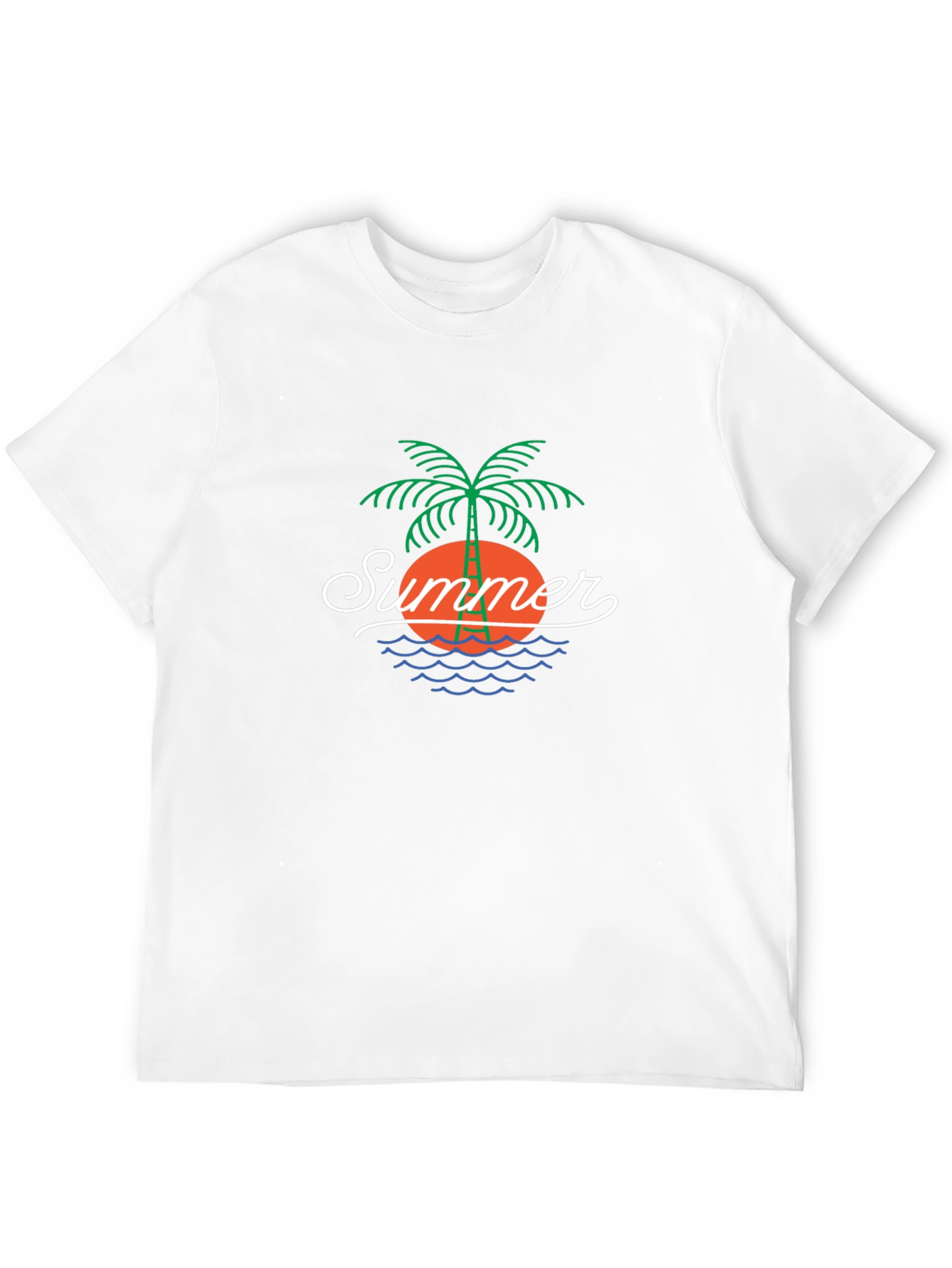 Summer Palm Tree Graphic Black T-Shirt