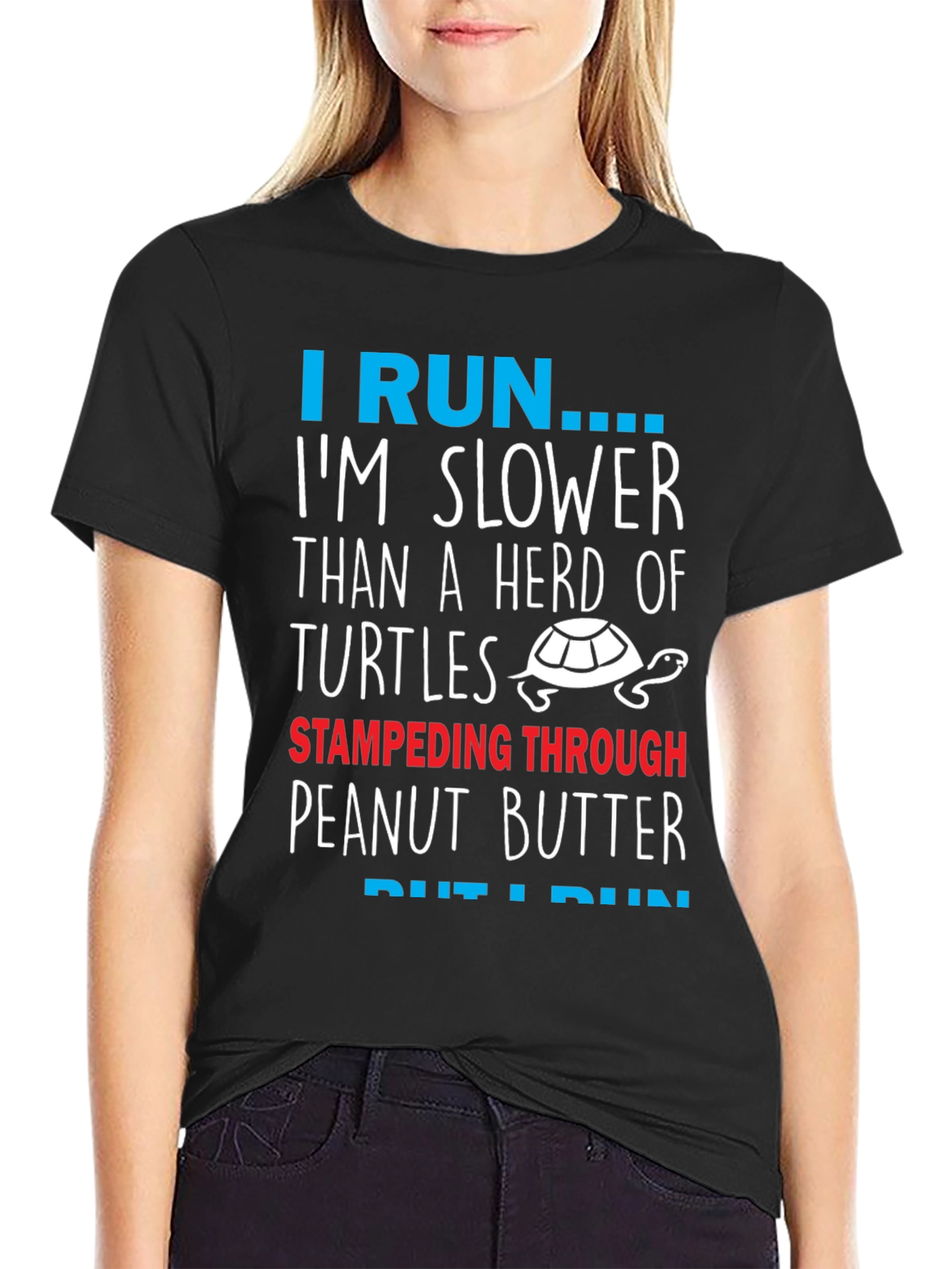 Funny Turtle Running T-Shirt: Slower Than a Herd!