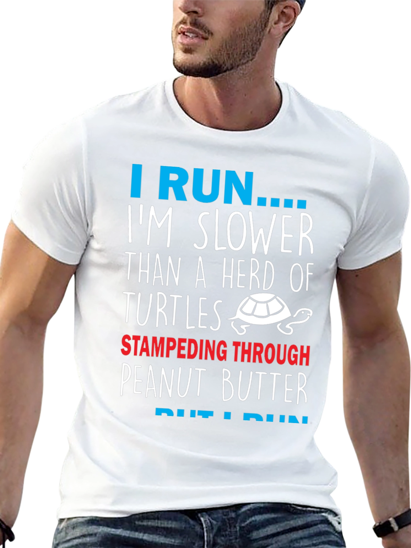 Funny Turtle Running T-Shirt: Slower Than a Herd!