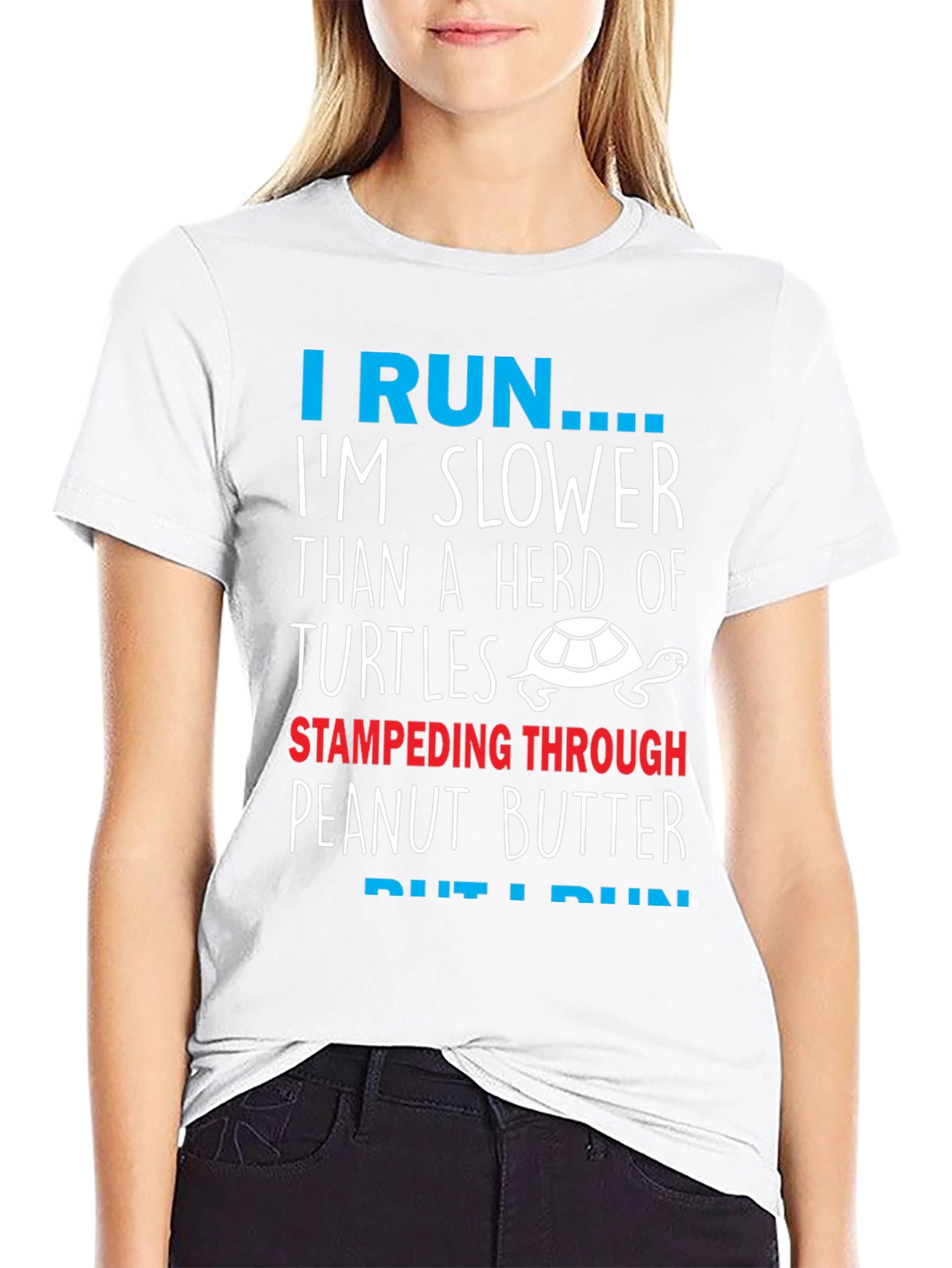 Funny Turtle Running T-Shirt: Slower Than a Herd!