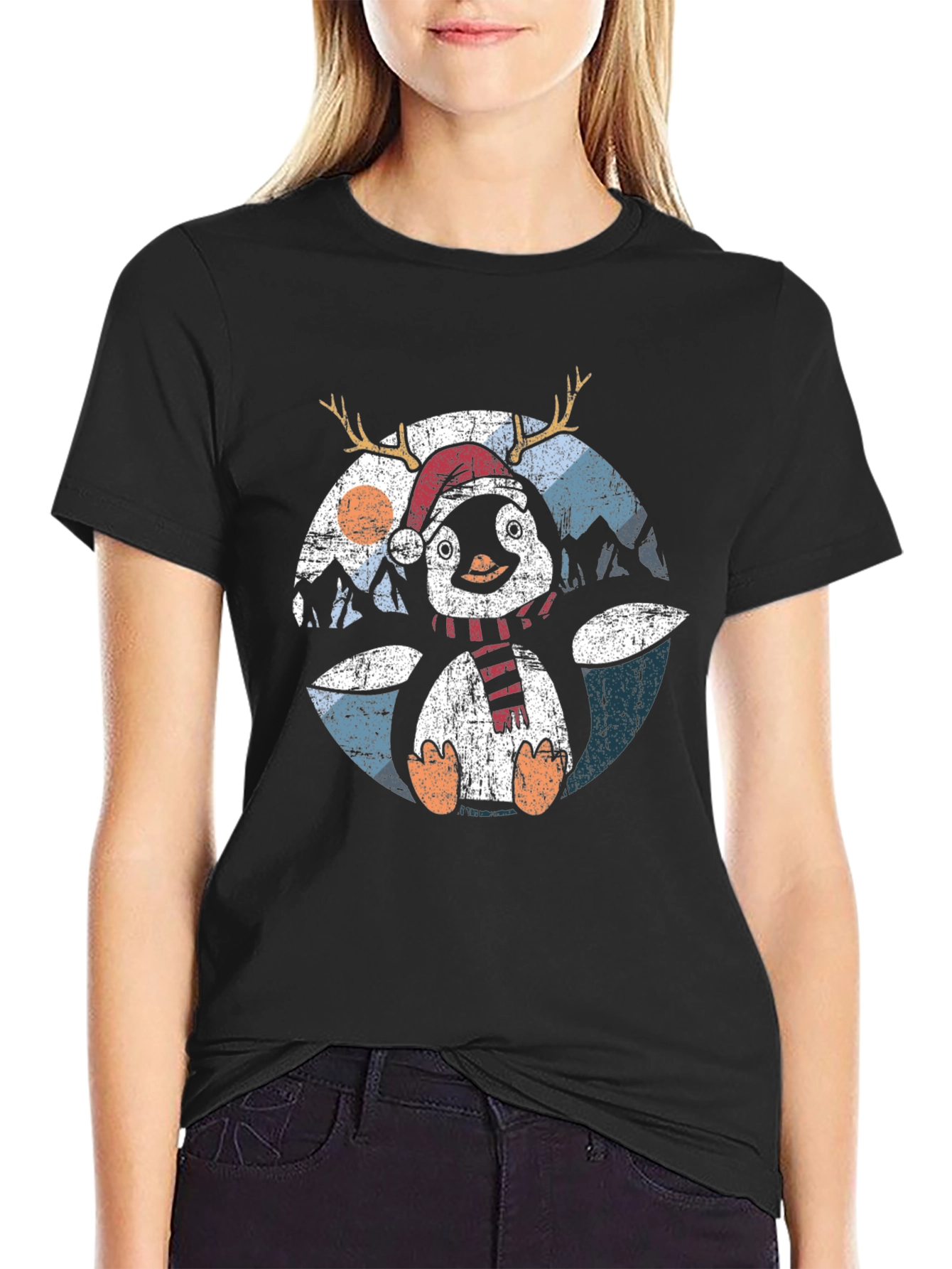 Penguin Holiday Tee: Christmas Antler T-Shirt