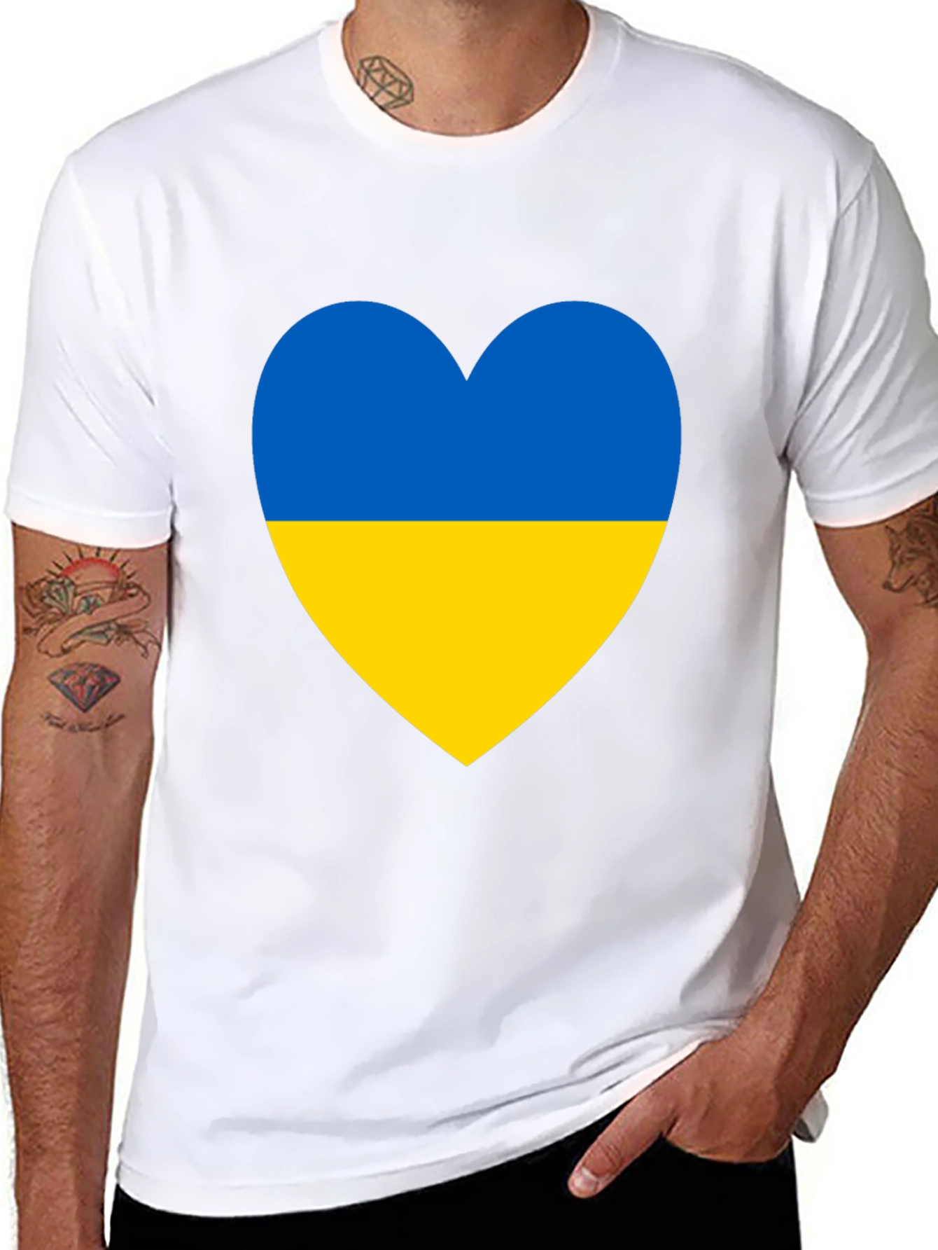 Ukraine Flag Heart T-Shirt - Show Your Support