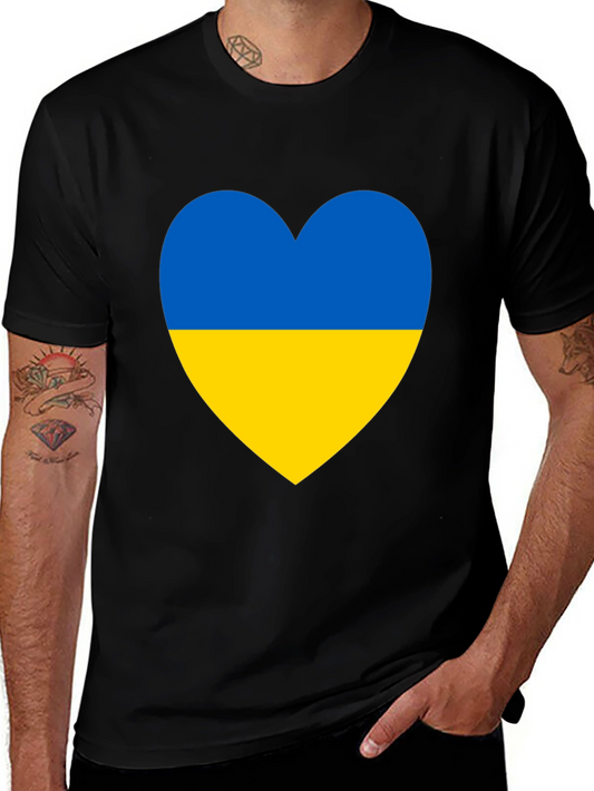 Ukraine Flag Heart T-Shirt - Show Your Support