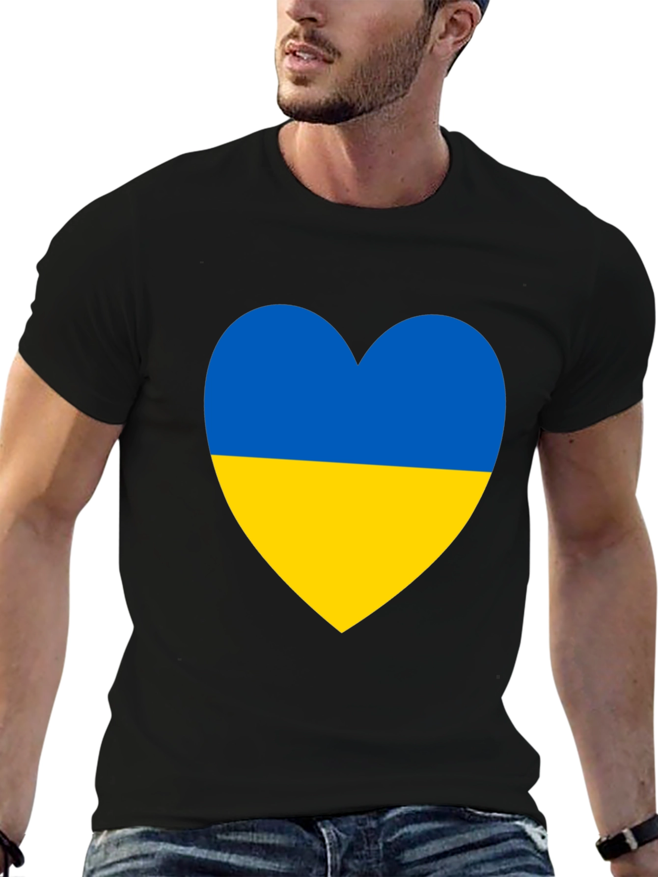 Ukraine Flag Heart T-Shirt - Show Your Support