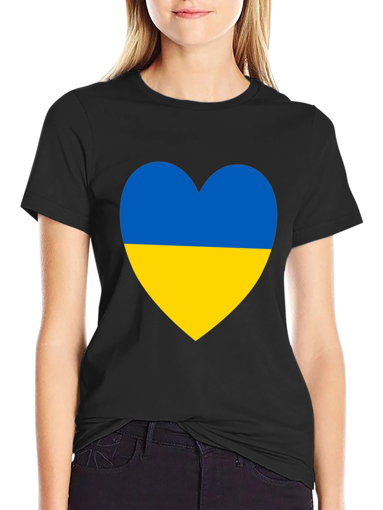 Ukraine Flag Heart T-Shirt - Show Your Support