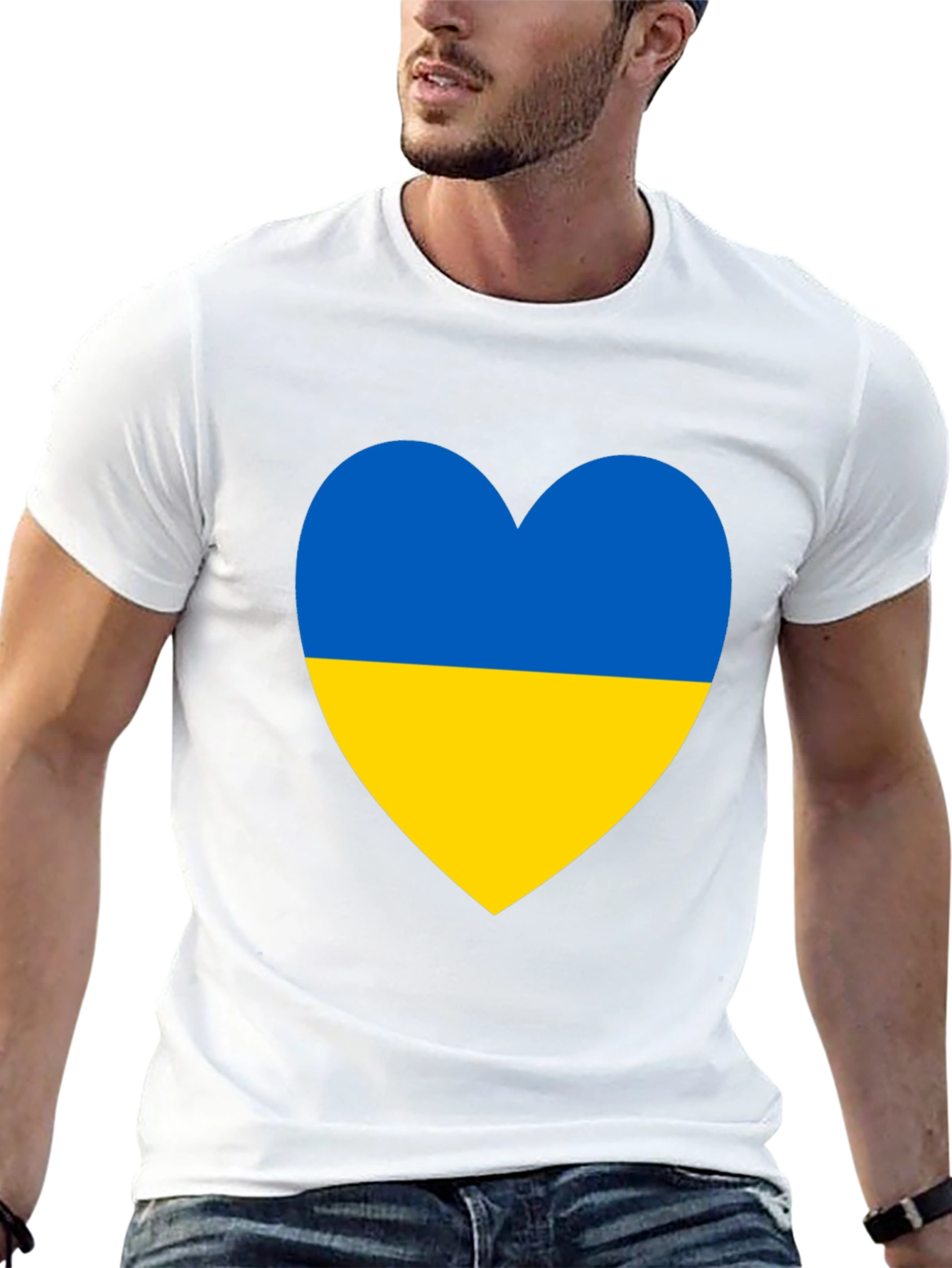 Ukraine Flag Heart T-Shirt - Show Your Support