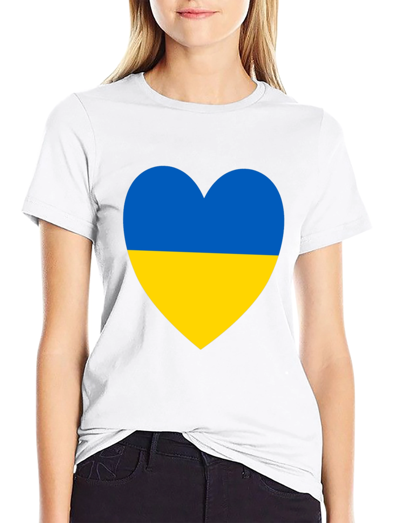 Ukraine Flag Heart T-Shirt - Show Your Support