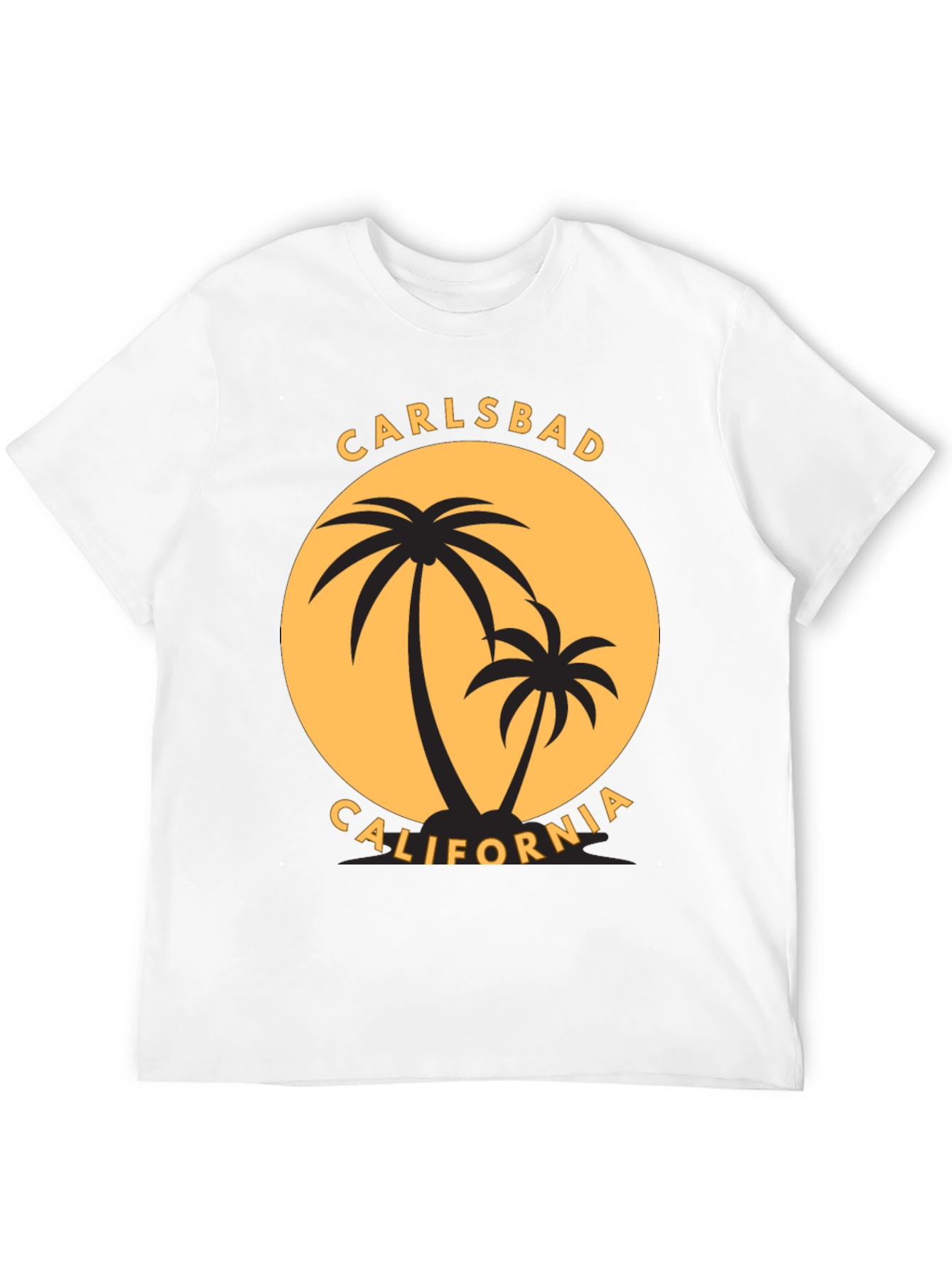 Carlsbad California Palm Tree Black T-Shirt