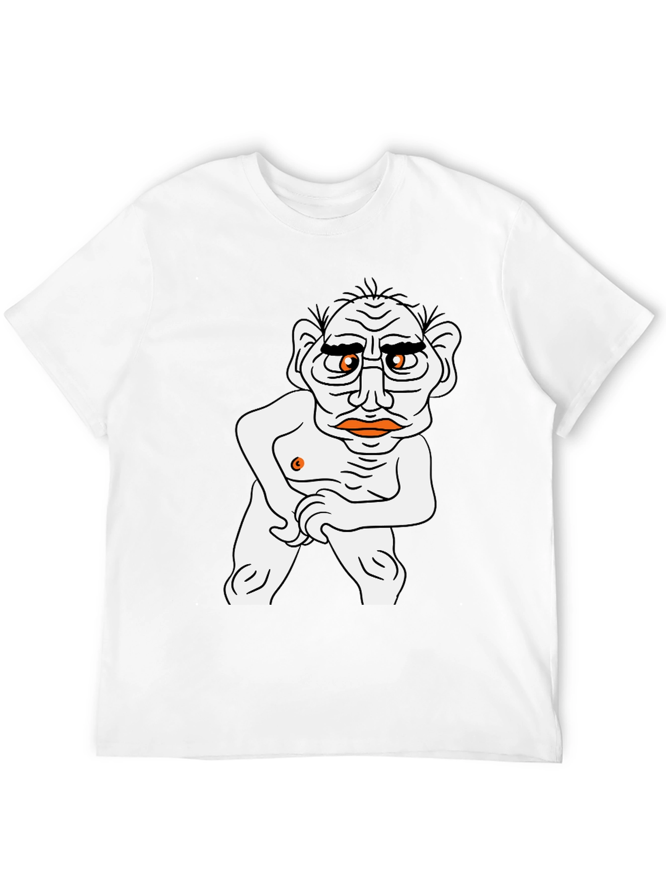 Black T-Shirt with Cartoon Man Graphic