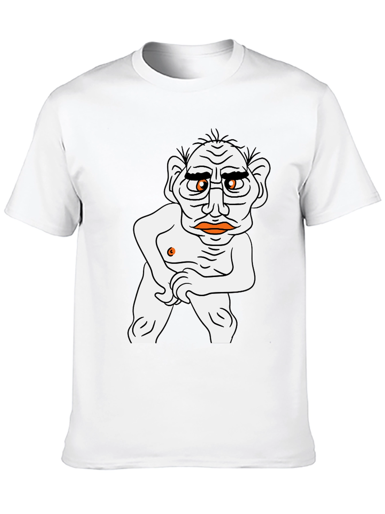 Black T-Shirt with Cartoon Man Graphic
