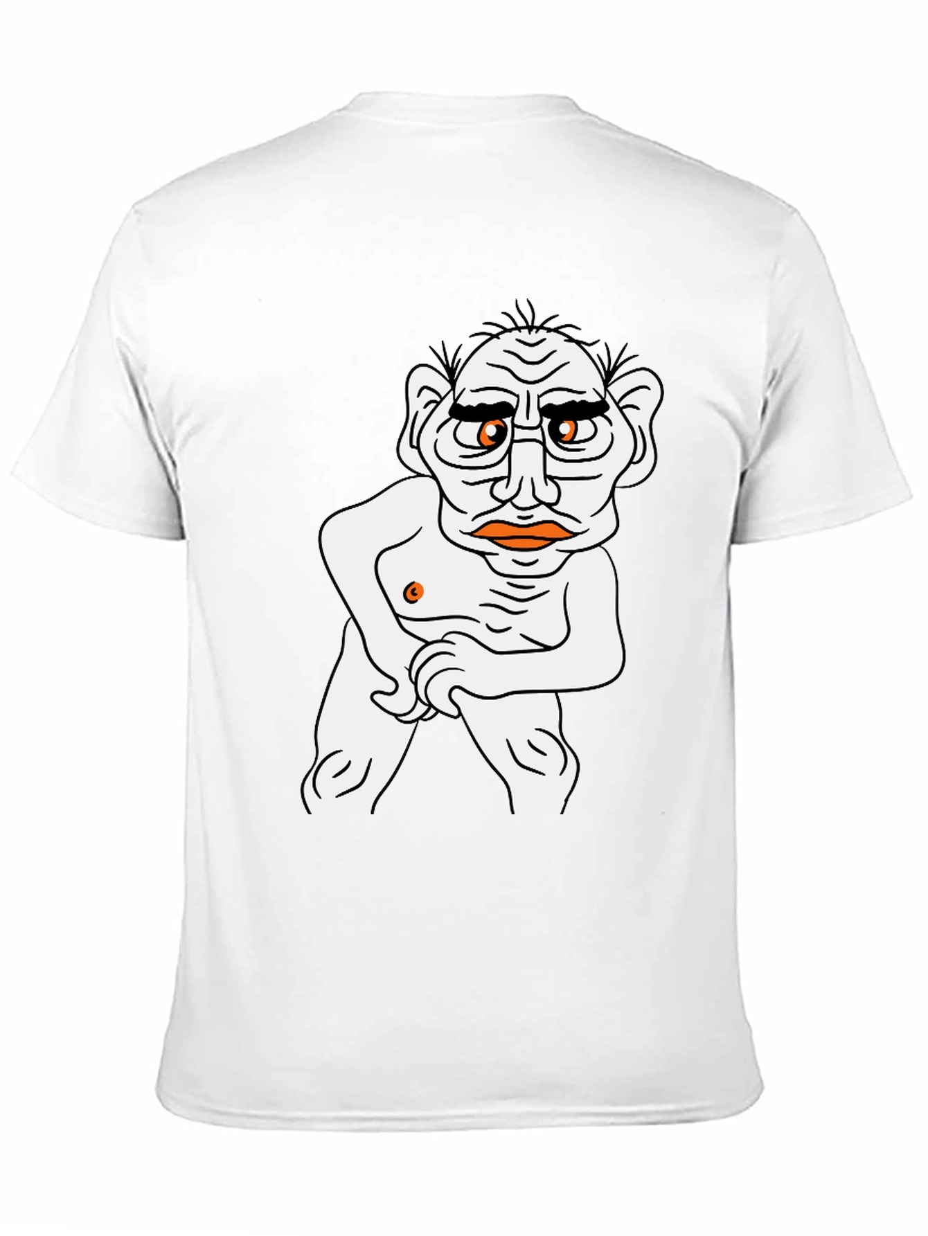 Black T-Shirt with Cartoon Man Graphic