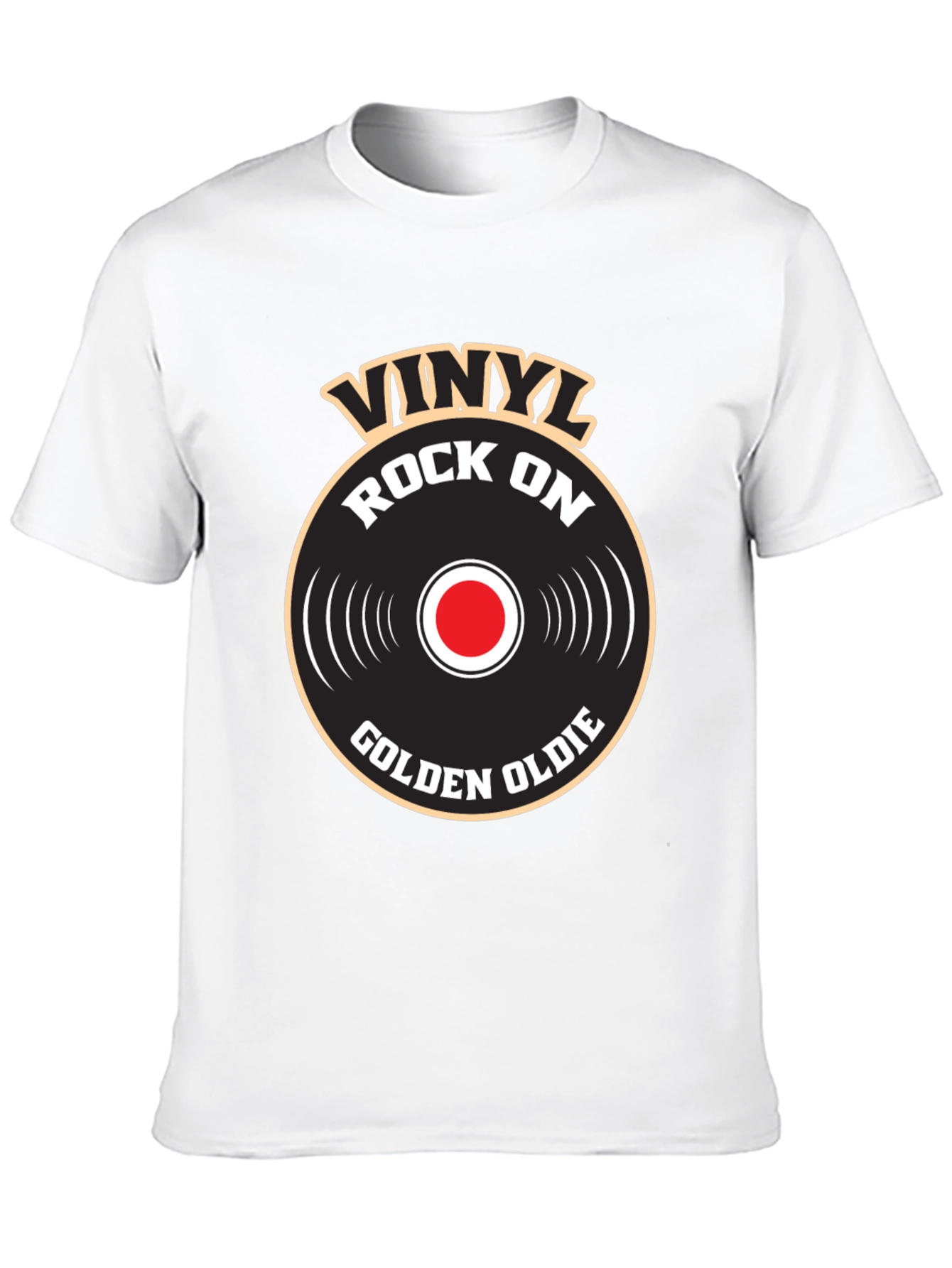Vinyl Rock On Golden Oldie Graphic T-Shirt