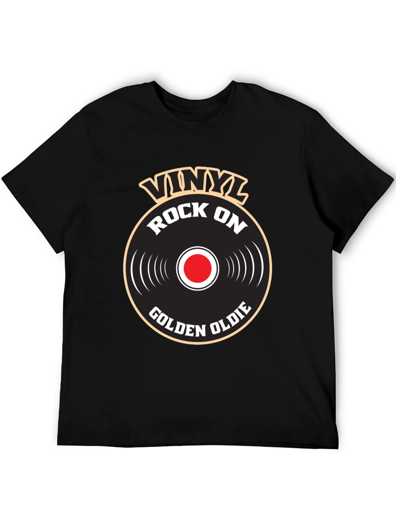 Vinyl Rock On Golden Oldie Graphic T-Shirt