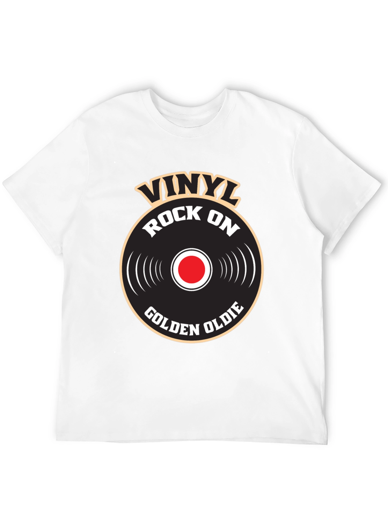 Vinyl Rock On Golden Oldie Graphic T-Shirt