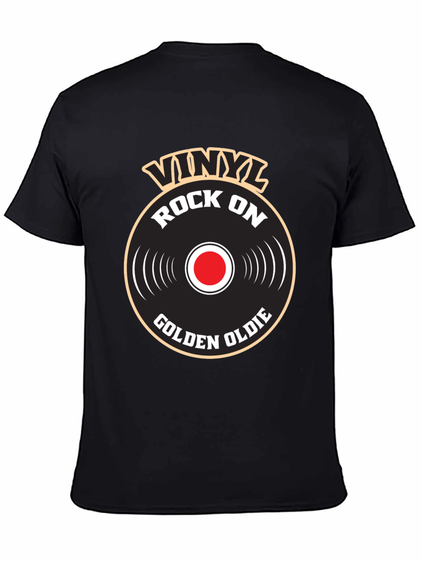 Vinyl Rock On Golden Oldie Graphic T-Shirt
