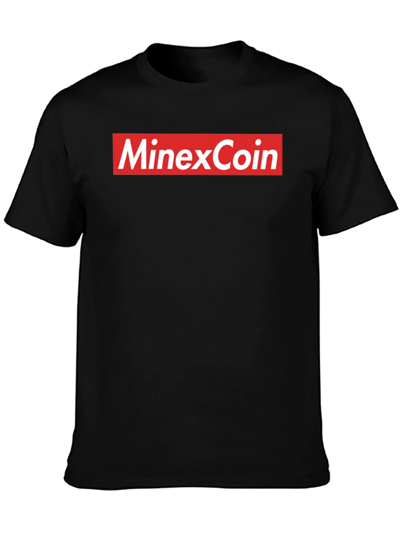 MinexCoin Red Box Logo Black T-Shirt