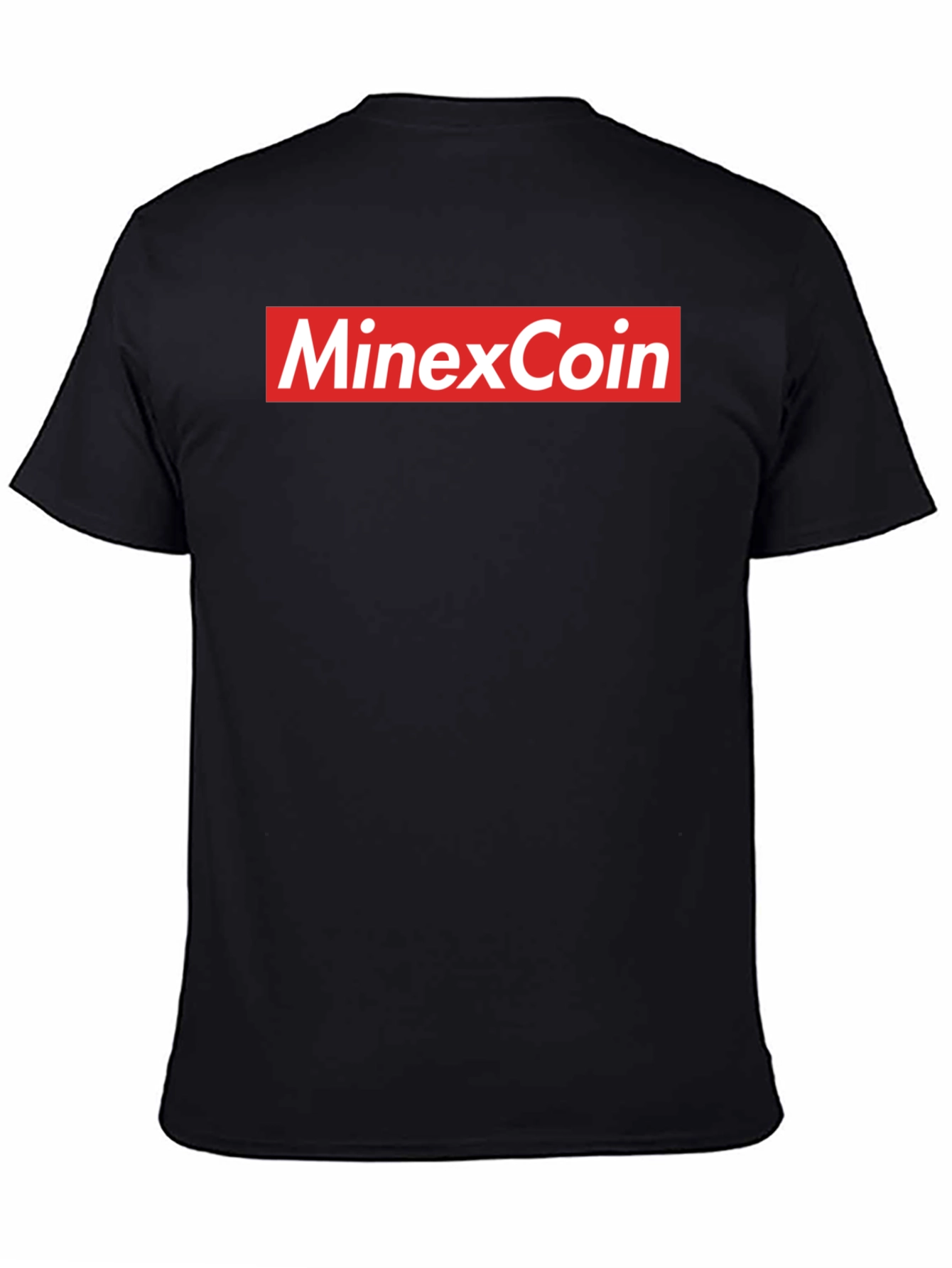 MinexCoin Red Box Logo Black T-Shirt