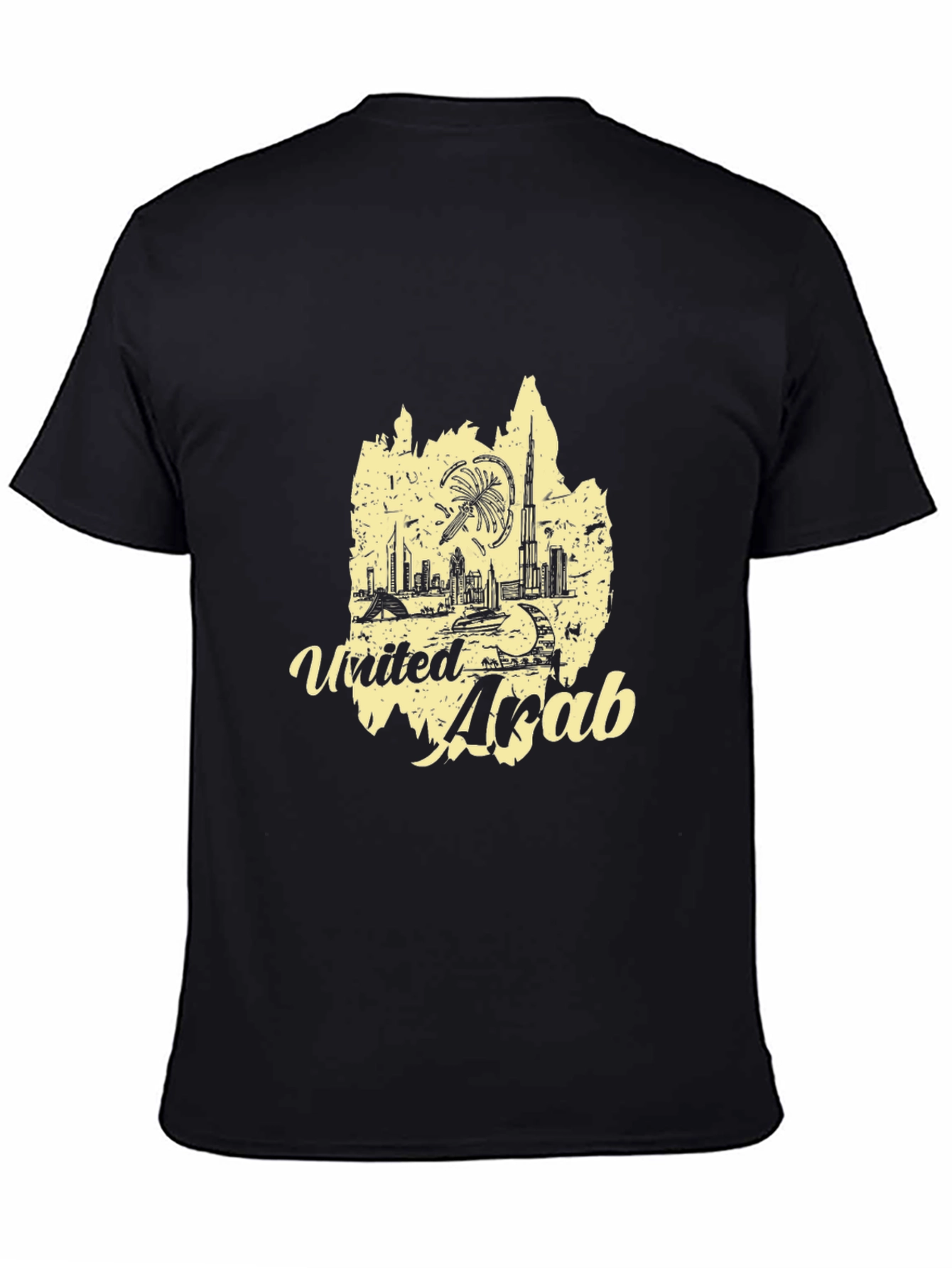 United Arab Emirates Graphic Tee - Black Cotton T-Shirt