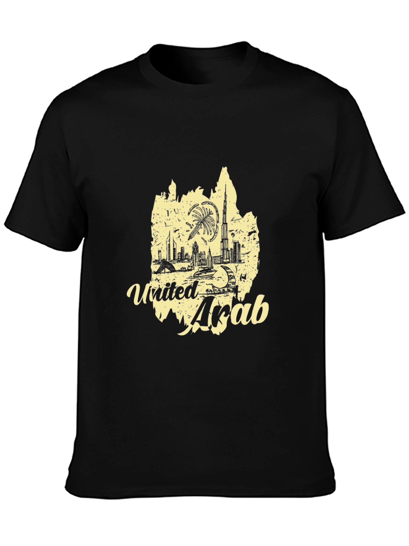 United Arab Emirates Graphic Tee - Black Cotton T-Shirt