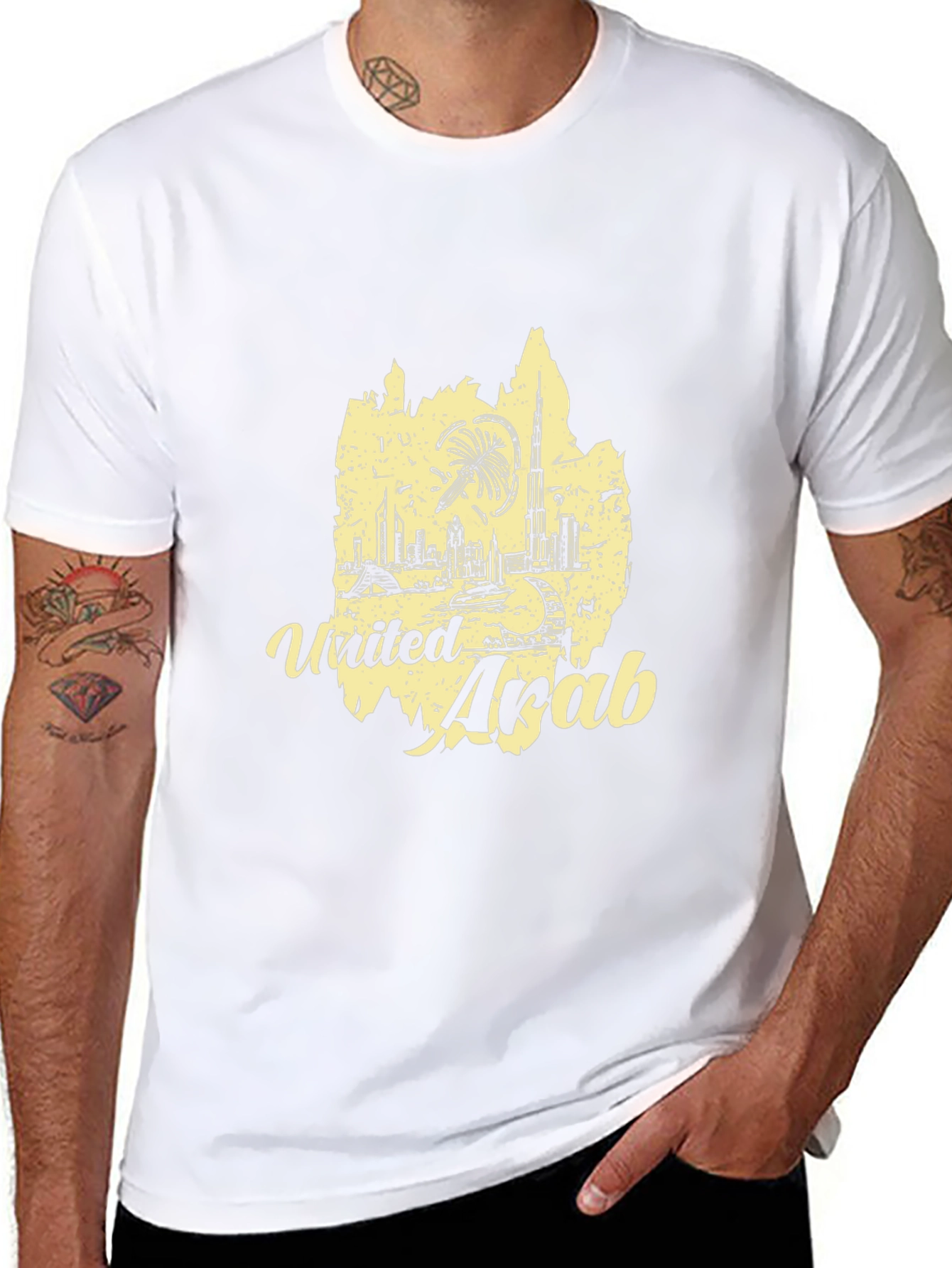 United Arab Emirates Graphic Tee - Black Cotton T-Shirt
