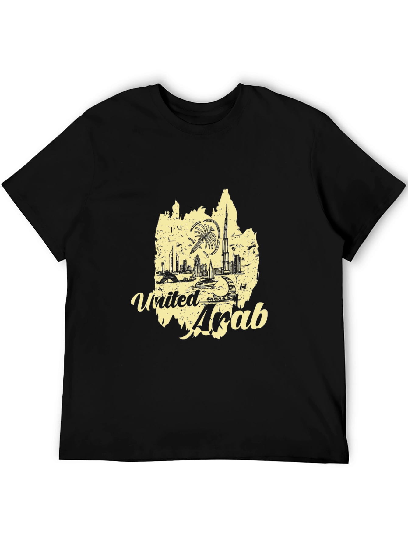 United Arab Emirates Graphic Tee - Black Cotton T-Shirt