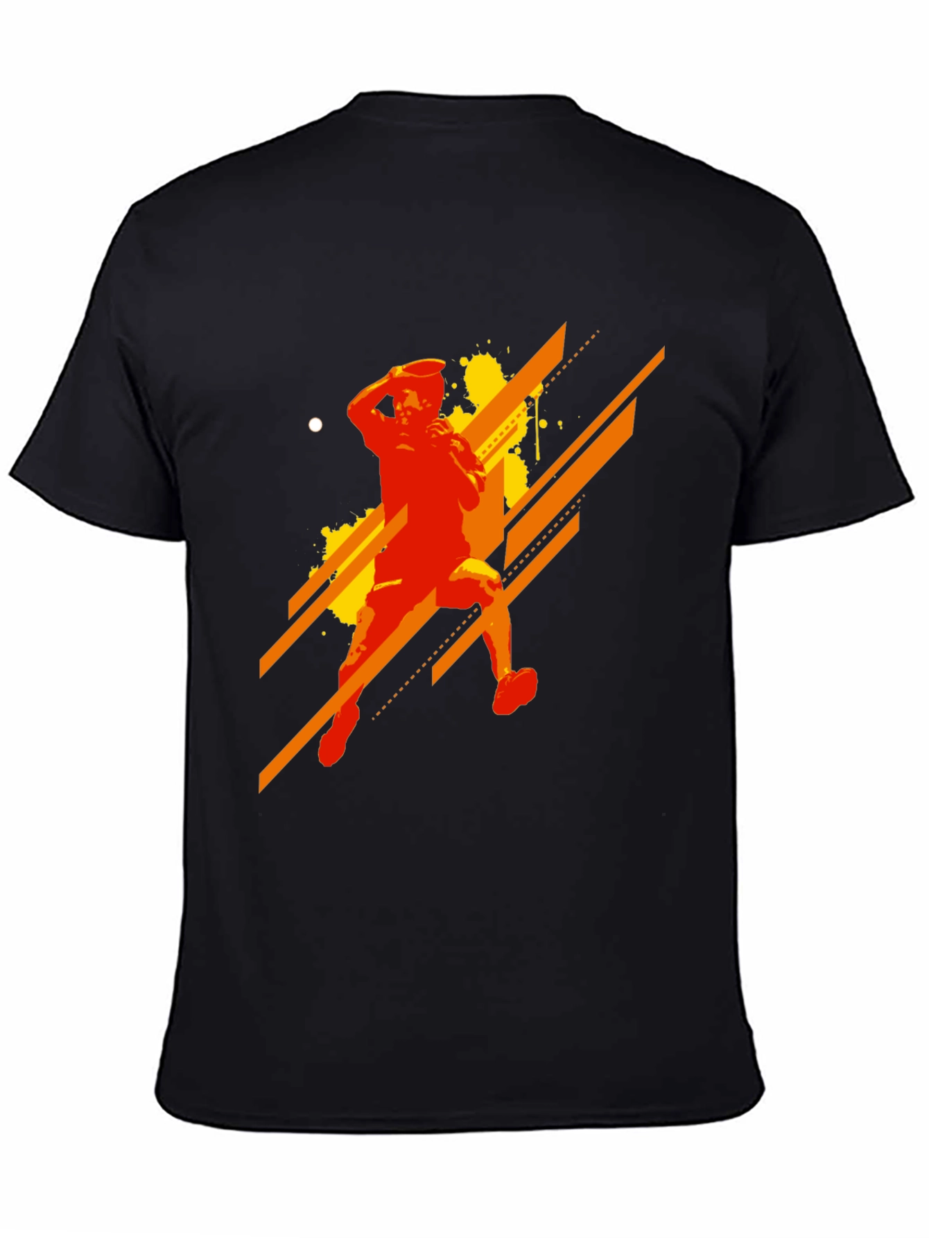Abstract Thrower Graphic Print Black T-Shirt