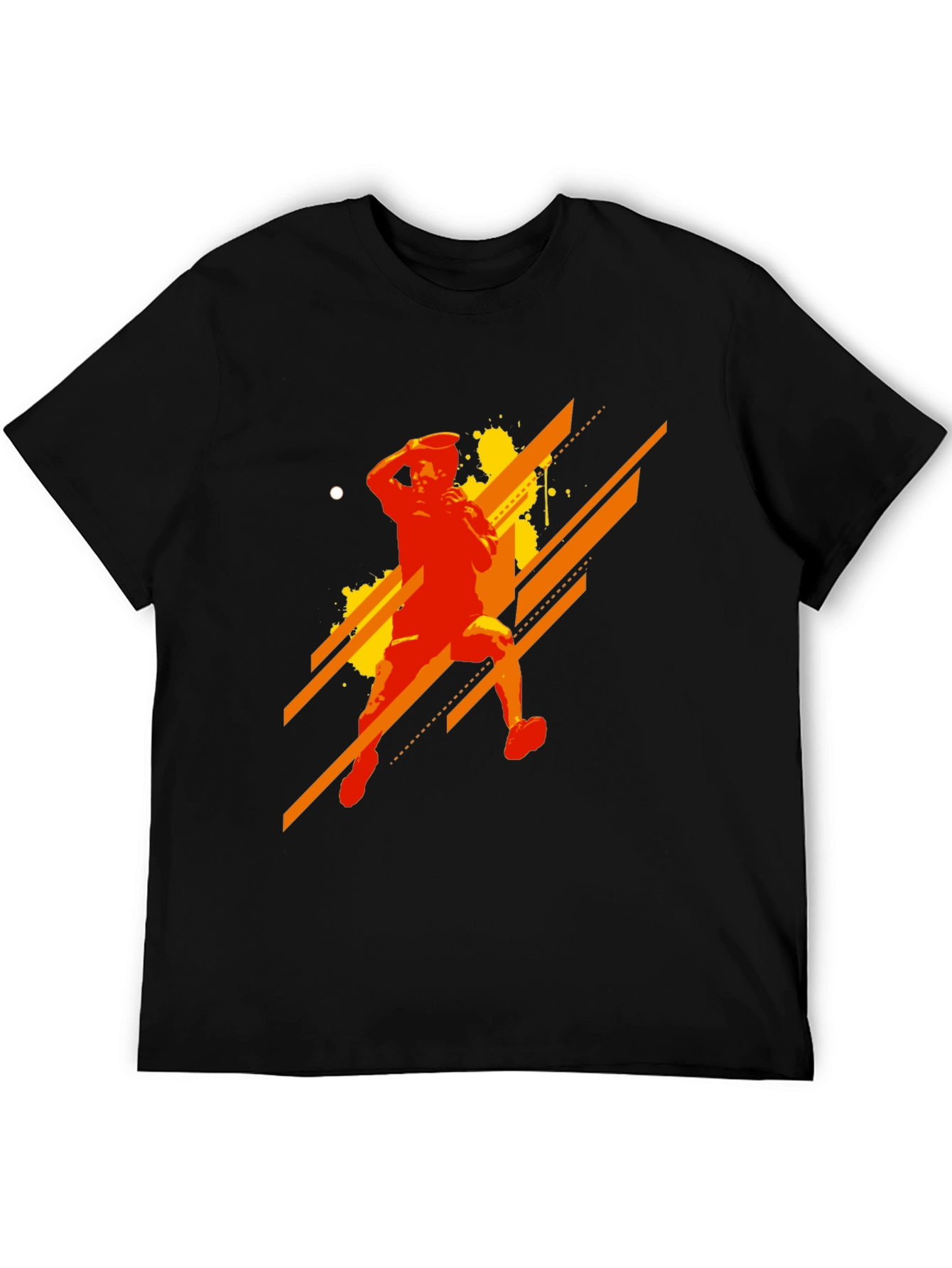 Abstract Thrower Graphic Print Black T-Shirt