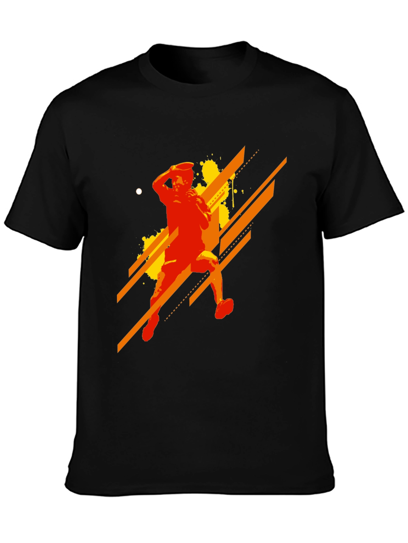 Abstract Thrower Graphic Print Black T-Shirt