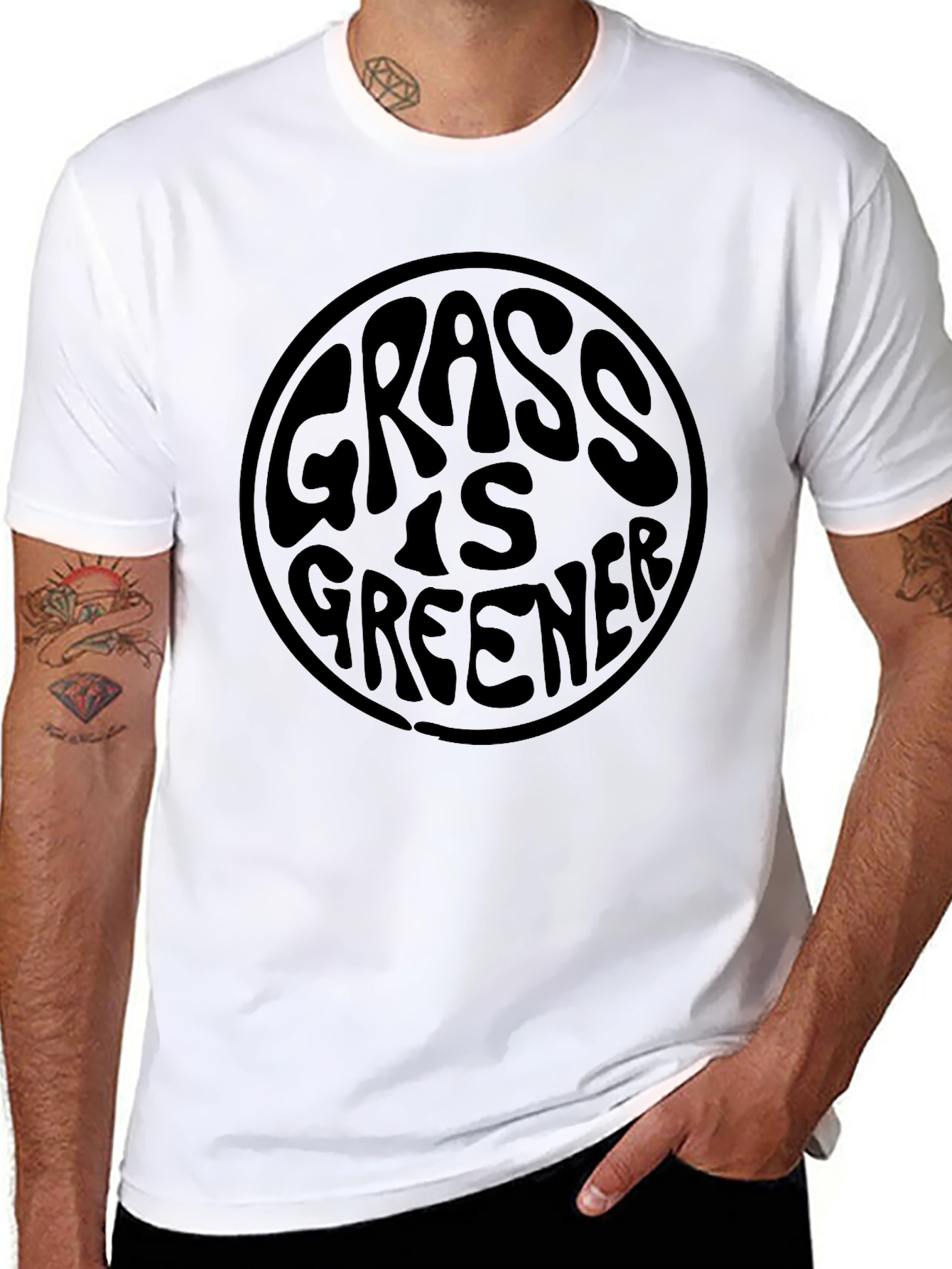 Grass is Greener Graphic T-Shirt - Unisex Black Tee