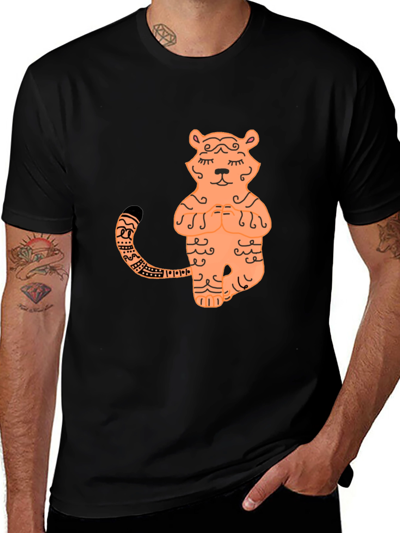 Zen Tiger Graphic Tee - Stylish Yoga T-Shirt