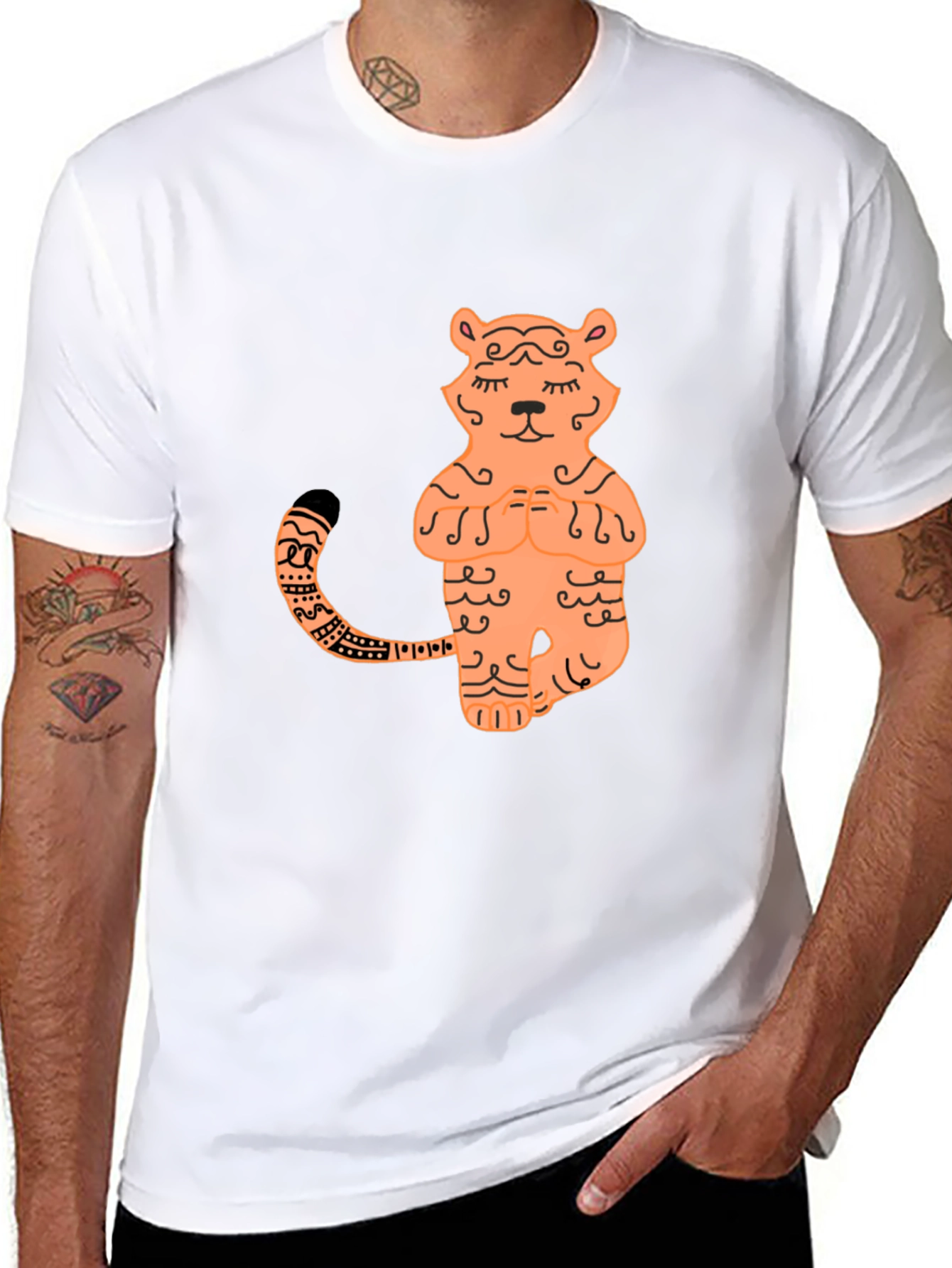 Zen Tiger Graphic Tee - Stylish Yoga T-Shirt