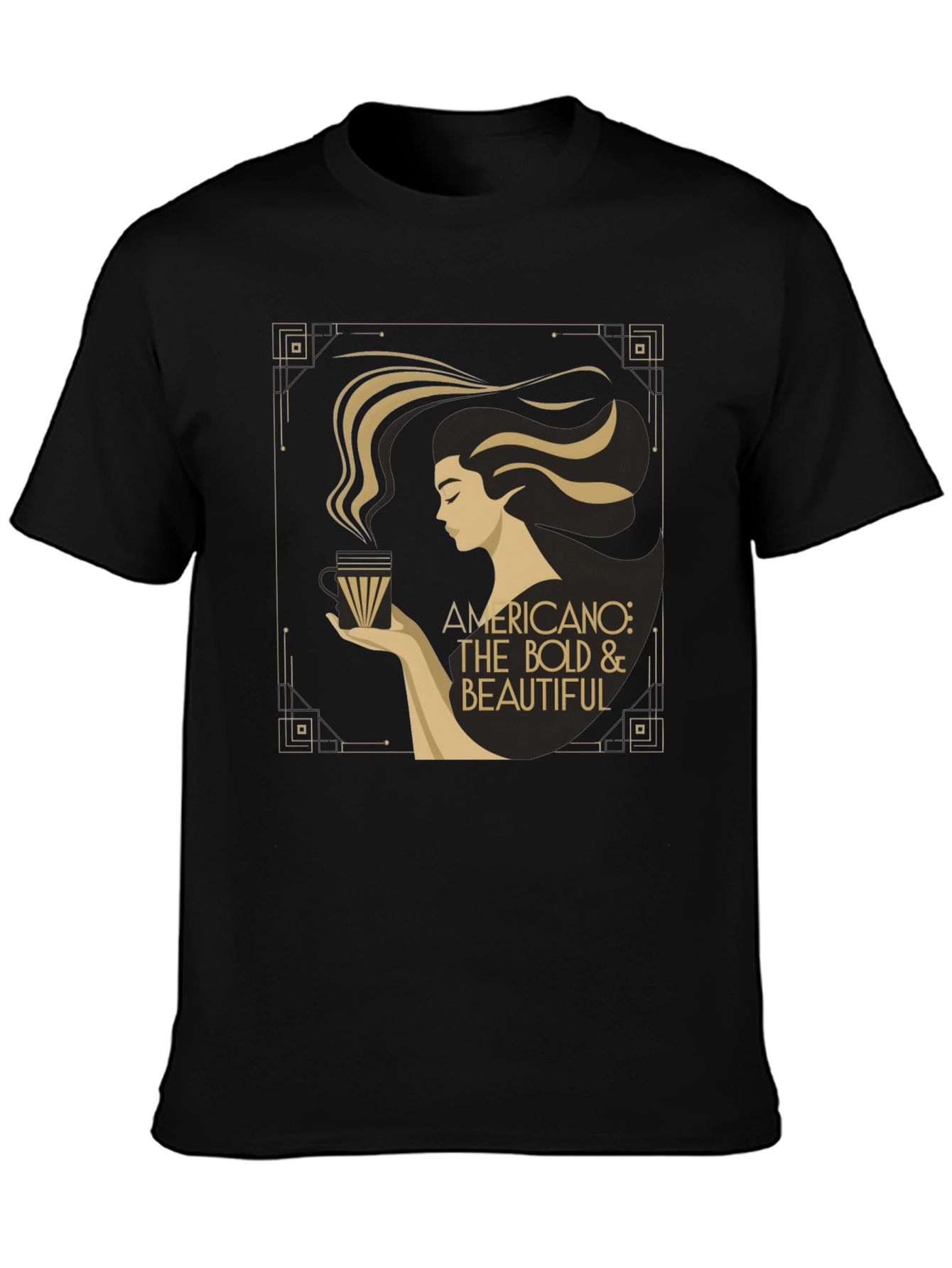 Bold & Beautiful Americano Coffee Graphic T-Shirt