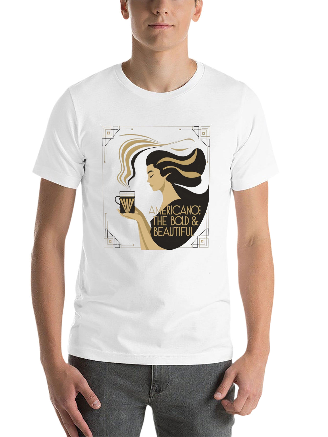 Bold & Beautiful Americano Coffee Graphic T-Shirt