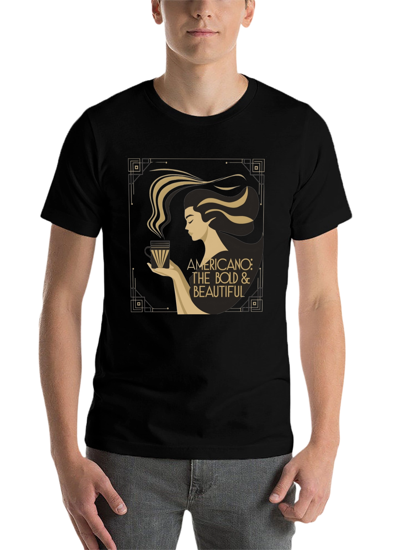 Bold & Beautiful Americano Coffee Graphic T-Shirt